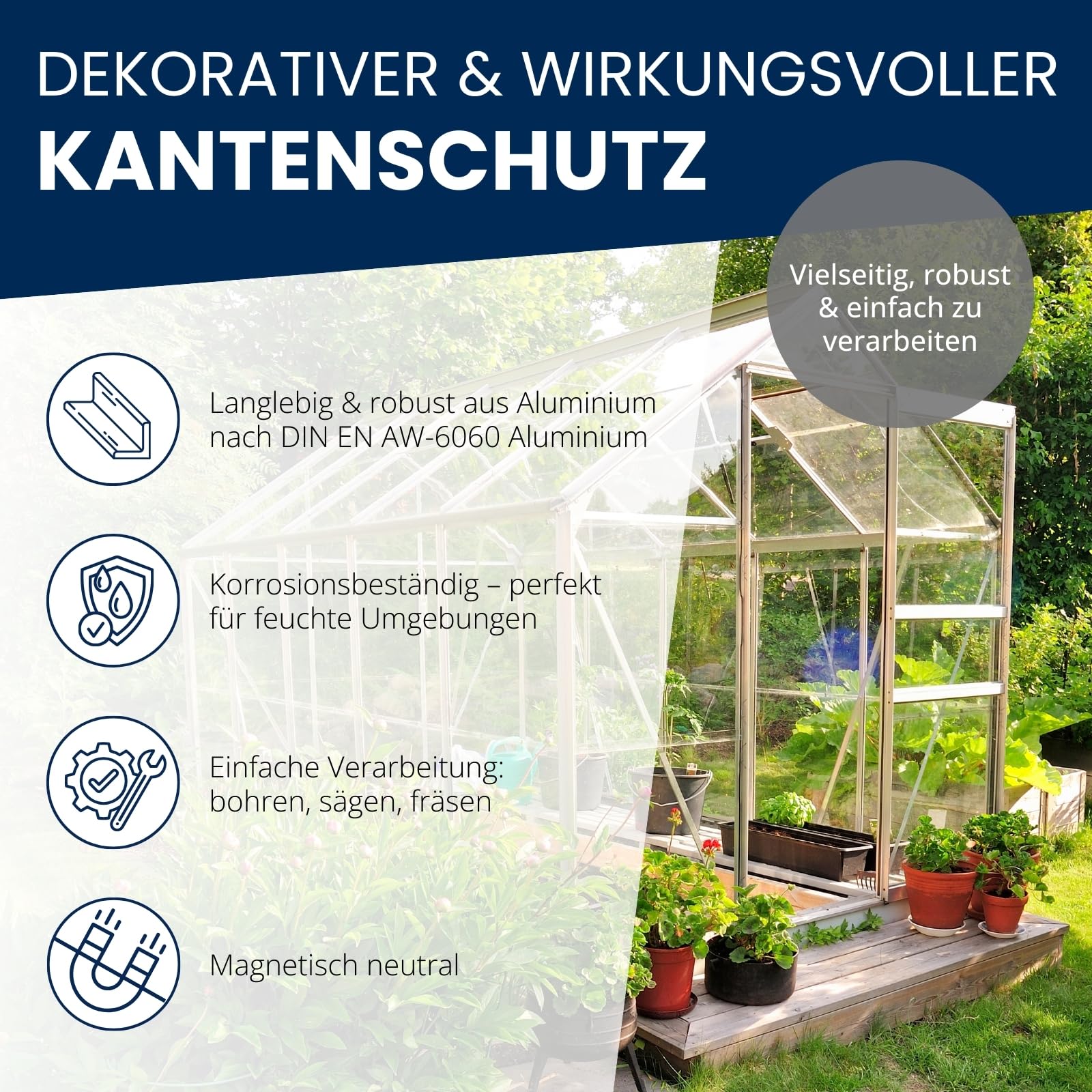 Aluminium-Winkelprofil 50x30x5 Mm – 2 M Länge, EN AW-6060, Korrosionsbeständig, Für Innen & Außen