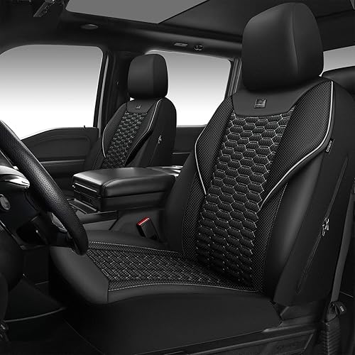 Miniatura 10 de CAR PASS Juego completo de fundas para asientos de coche de malla de espuma 3D de cuero, fundas para asientos de coche de malla transpirable de todo