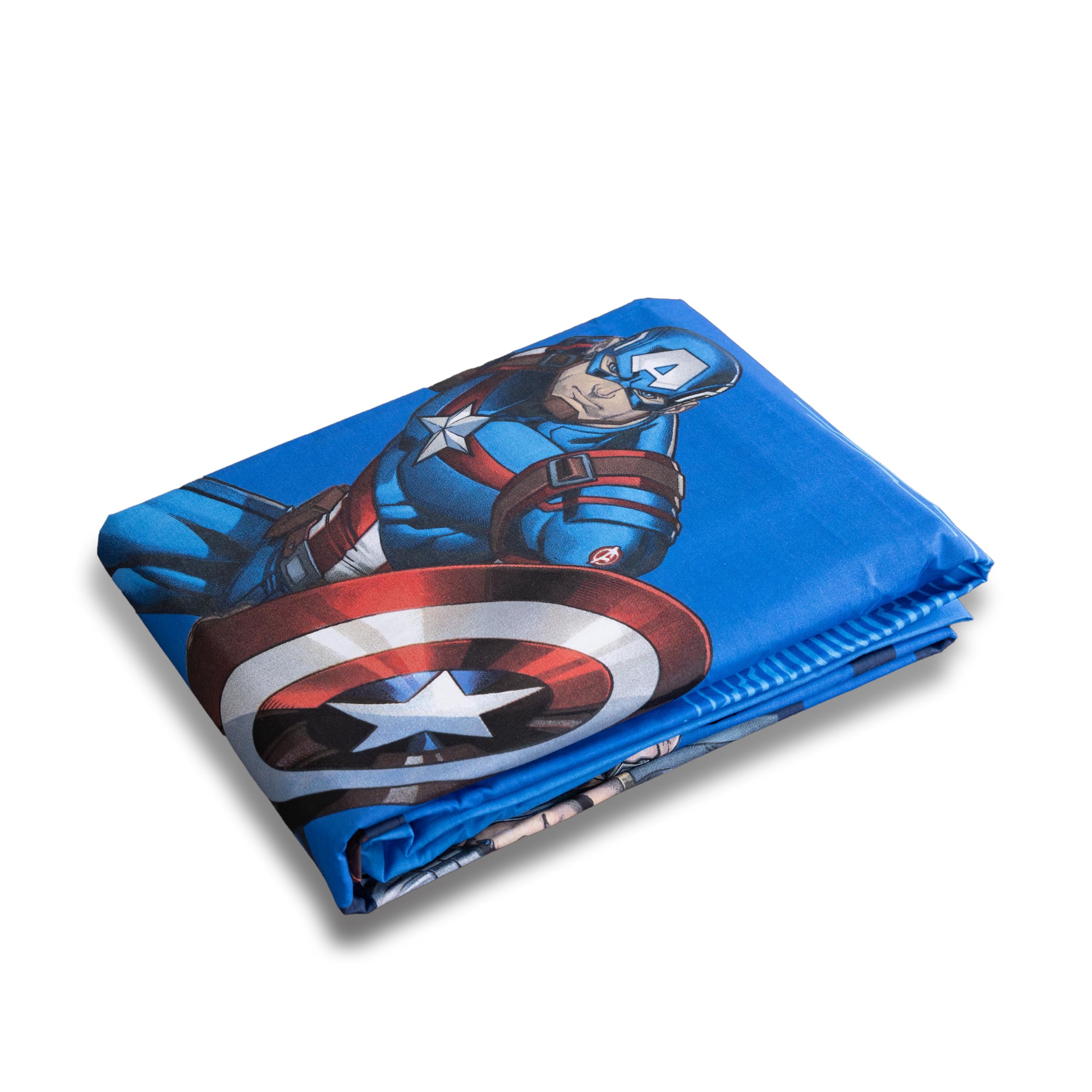 Avengers komplet pościeli Disneya Queen size, prześcieradło wierzchnie, prześcieradło wierzchnie, prześcieradło z gumką, poszewka na poduszkę, niebieski, Marvel, Disney, 100% bawełna, oficjalny