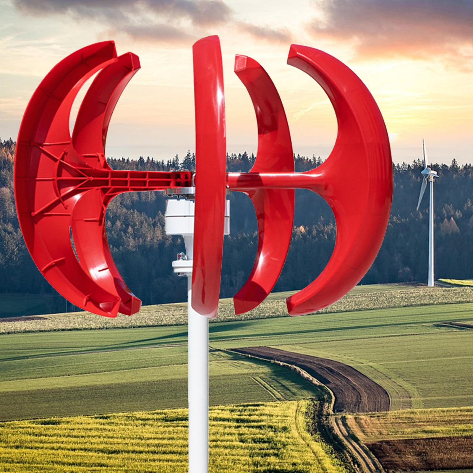 Kompletny domowy generator wiatrowy 600 W, 12 V, pionowy 5-łopatkowy z centralnym sterowaniem, wydajna energia odnawialna do domu, na łodzi i domku