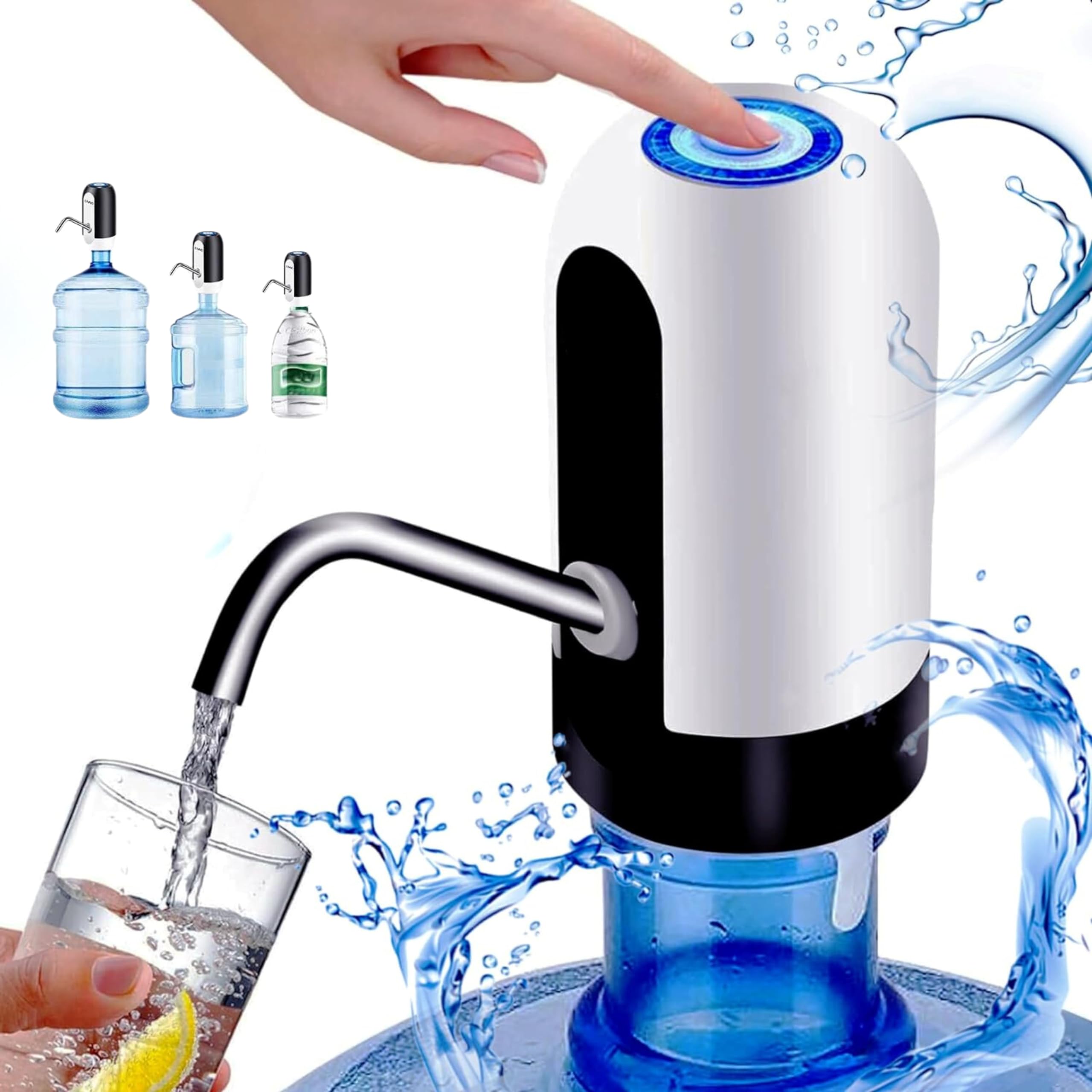 FLOOFY Water Dispenser Electric 20 Litre Universal Automatic Drinking Bottle Pump, Portable USB Rechargeable 2 to 5 Gallon Bottles Coolers Jug for Home, Godowns, Office, Kitchen Camping & Travelling (B0CVDT17N6) Amazon Price History, Amazon Price Tracker