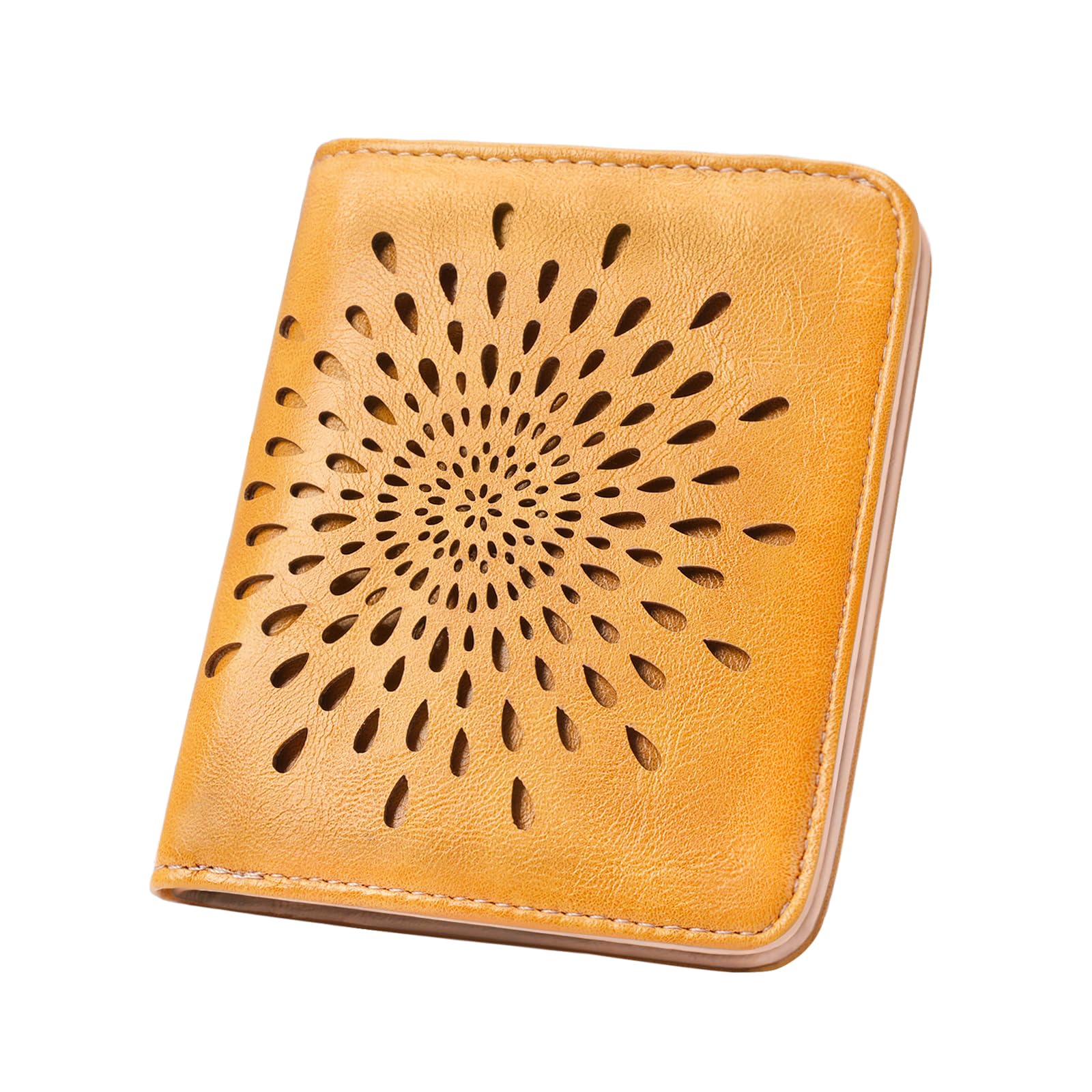 APHISON Womens Wallet, Slim Small Wallet for Women Men RFID Wallet Women Sunflower Leather ID Credit Card Holder whit Zipper Coin Pocket Bifold