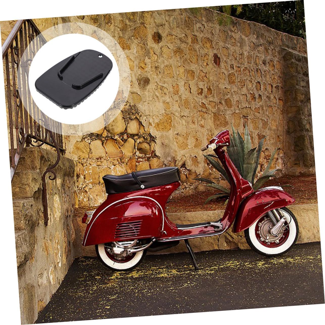 2Pcs Motorcycle Side Stand Support Plate Kickstand Pad Fit Material with Shock Absorption Easy Installation for Various Brands and Models