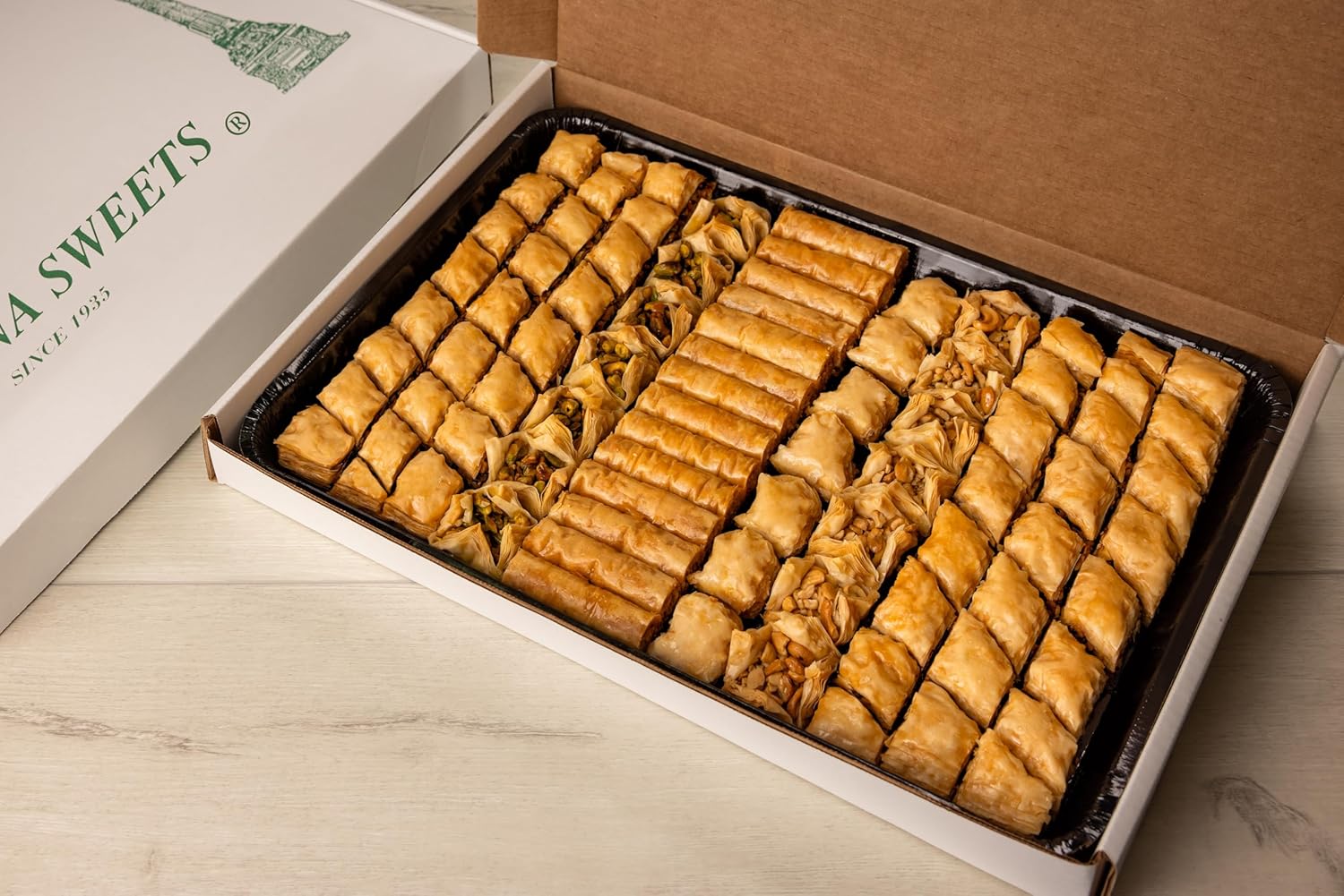 Muhanna Sweets Large Assorted Baklava Pastry - Half Sheet