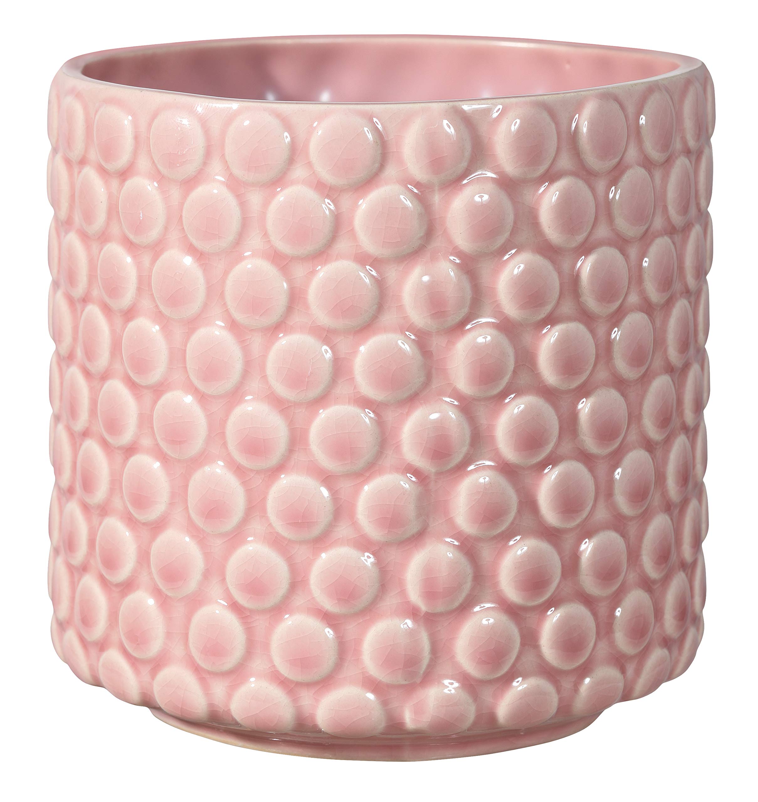 Nordring Ceramic Flower Pot Dotty - colorful Planter, Pot for plants, sukkulents Size M (12,5 cm ø) Dia 5'' H 5'', Stoneware, rose