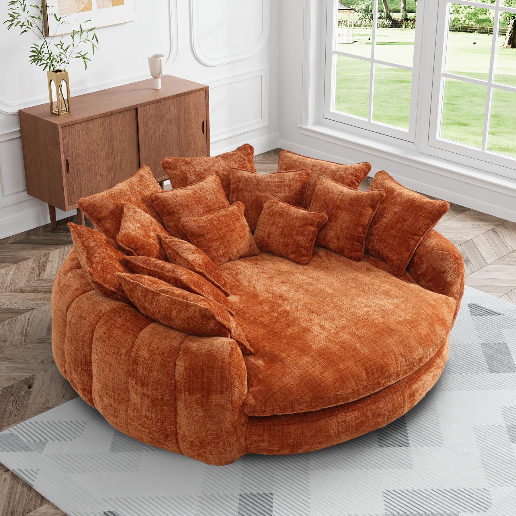 Wrofly Oversized Round Chaise Lounge