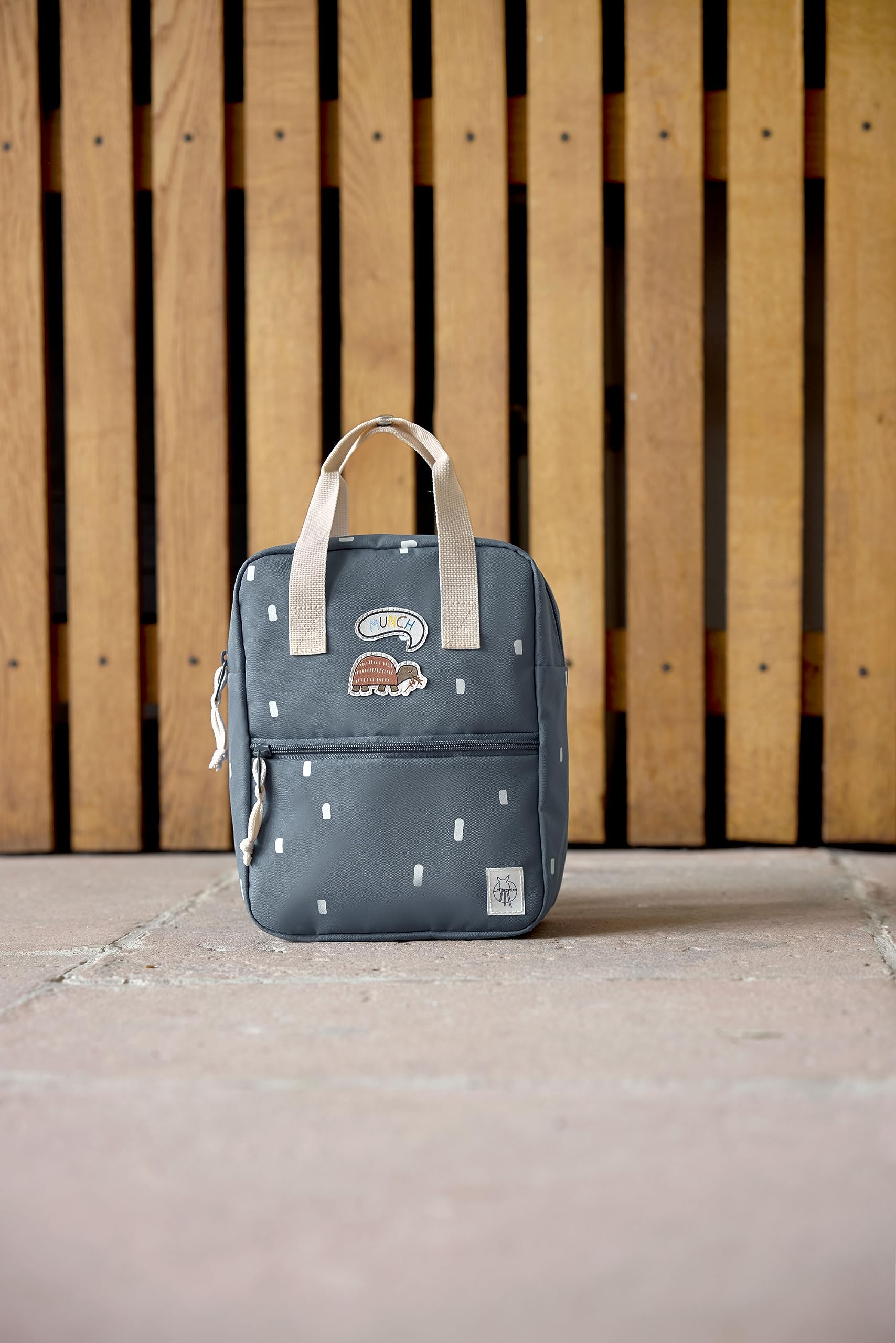 LÄSSIG Mochila Infantil con Correa para el Pecho Mochila para guardería 28 cm, 5,5 litros, 3 años/Mini Square Backpack
