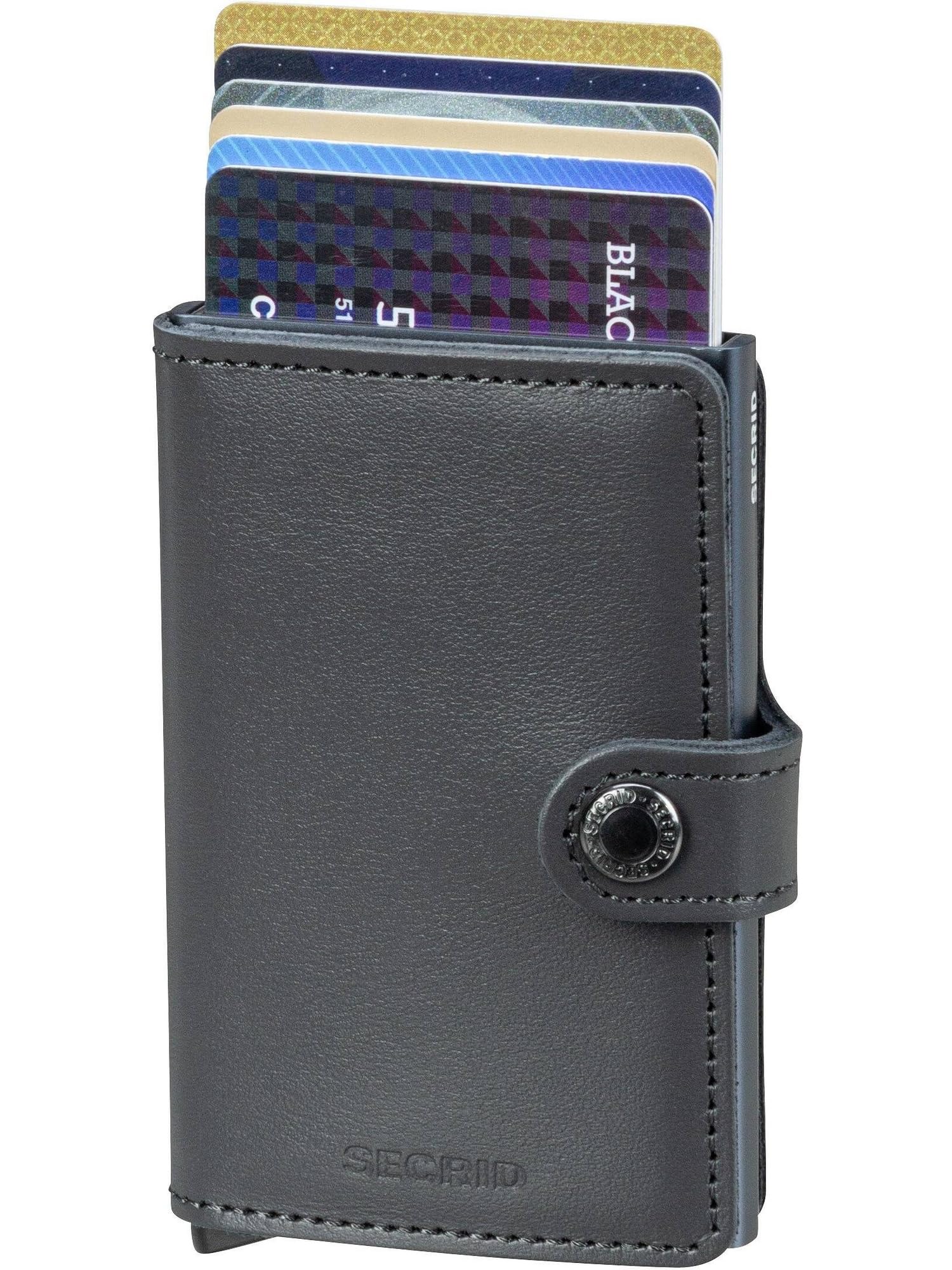 Secrid Miniwallet Original Kreditkartenetui Grey aus Aluminium und Rindsleder, Maße: 65 x 102 x 21 mm, M-Grey
