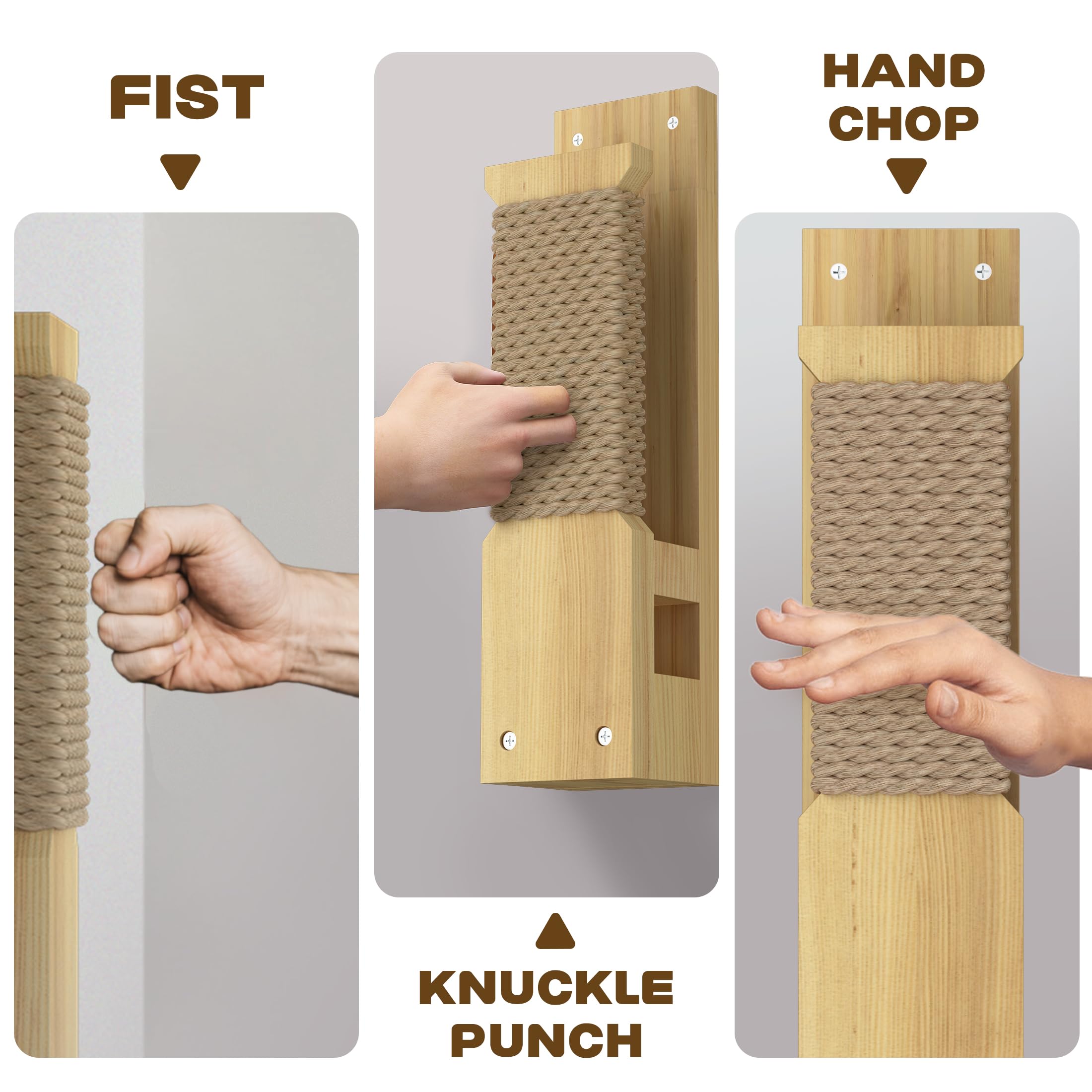 Soporte de Pared Makiwara 18 x 4.5 Pulgadas, Almohadilla de Golpe Tradicional Profesional
