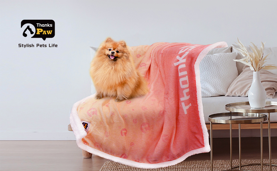Thankspaw Dog Blankets Washable,Sherpa Dog Blanket Reversible,Fleece Soft Warm Dog Throw Blankets for Large Medium Small… - Image 7