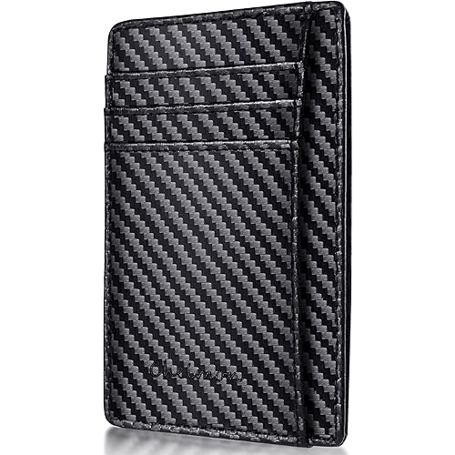 Chelmon Slim Wallet, Wallet for Men & Women, Minimalist Front Pocket RFID Blocking Leather Wallet Secure Credit Card Holder Small Wallet