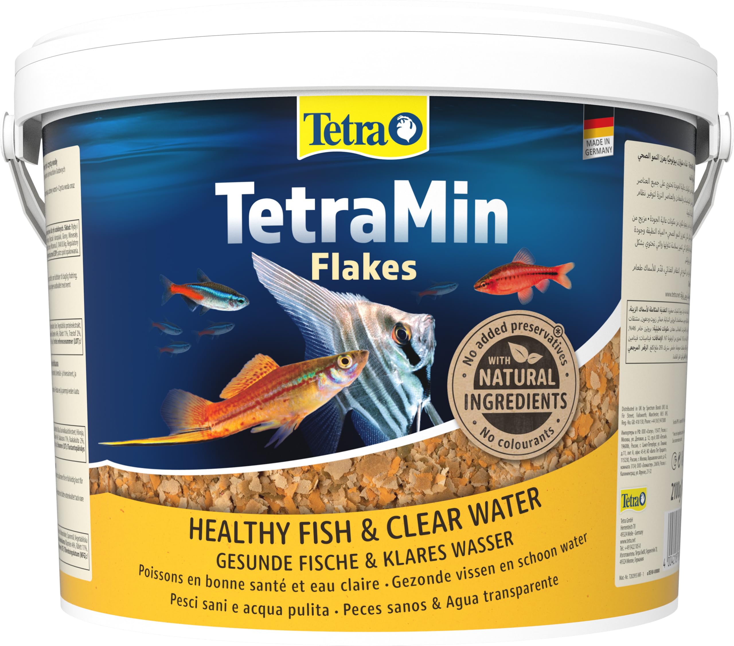 TetraMin Flakes Nutri Evolution - Aliment Complet en Flocons aux Ingrédients Naturels pour Poissons Tropicaux – Recette améliorée Sans conservateurs ajoutés Sans colorants - 10 L