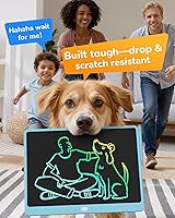 Vista 8 de KOKODI Tableta de escritura LCD, tableta de dibujo de 16 pulgadas, tabla de doodles colorida, almohadillas de dibujo electrónicas reutilizables Azul