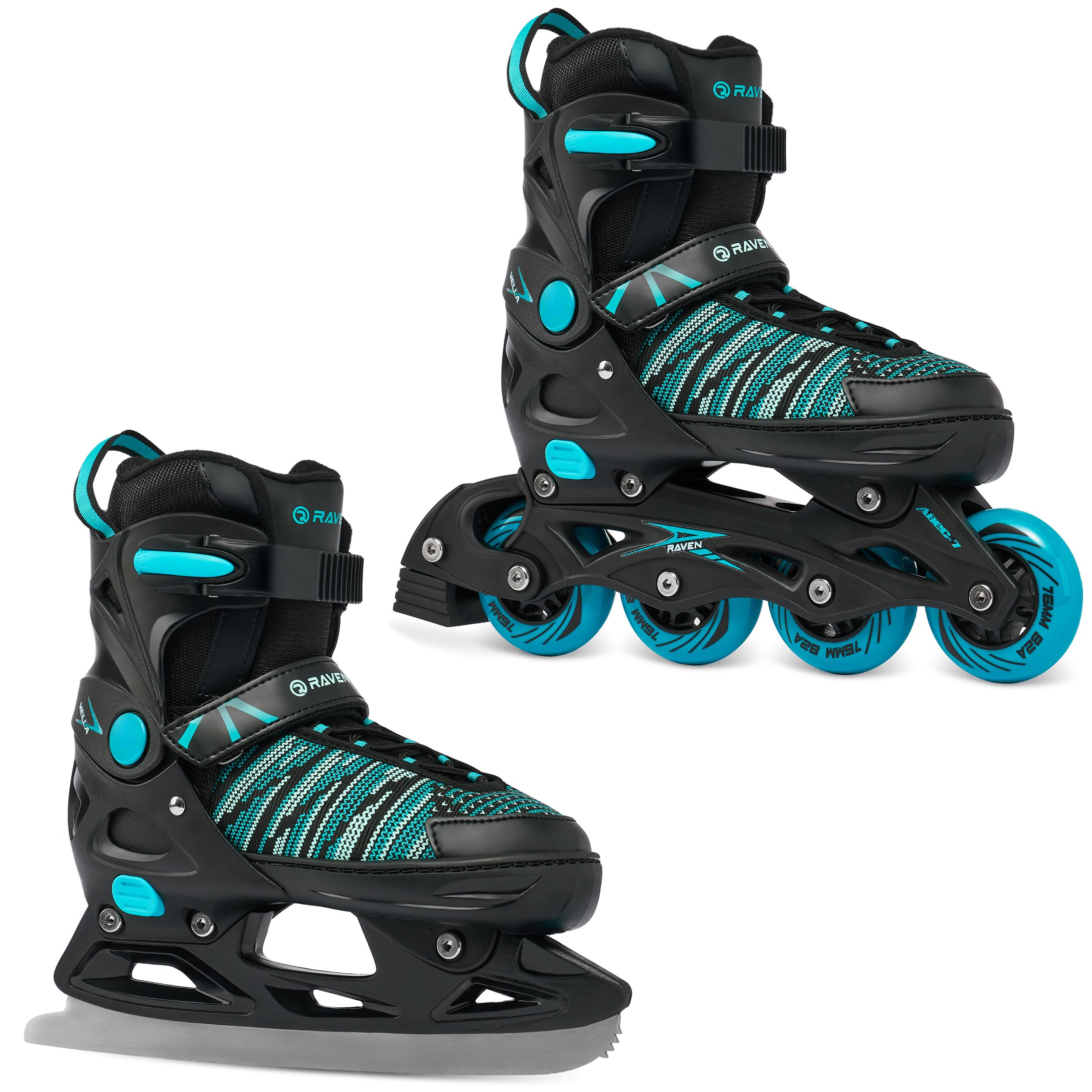 RAVEN 2in1 Schlittschuhe Inline Skates Inliner für Kinder und Erwachsene verstellbar
