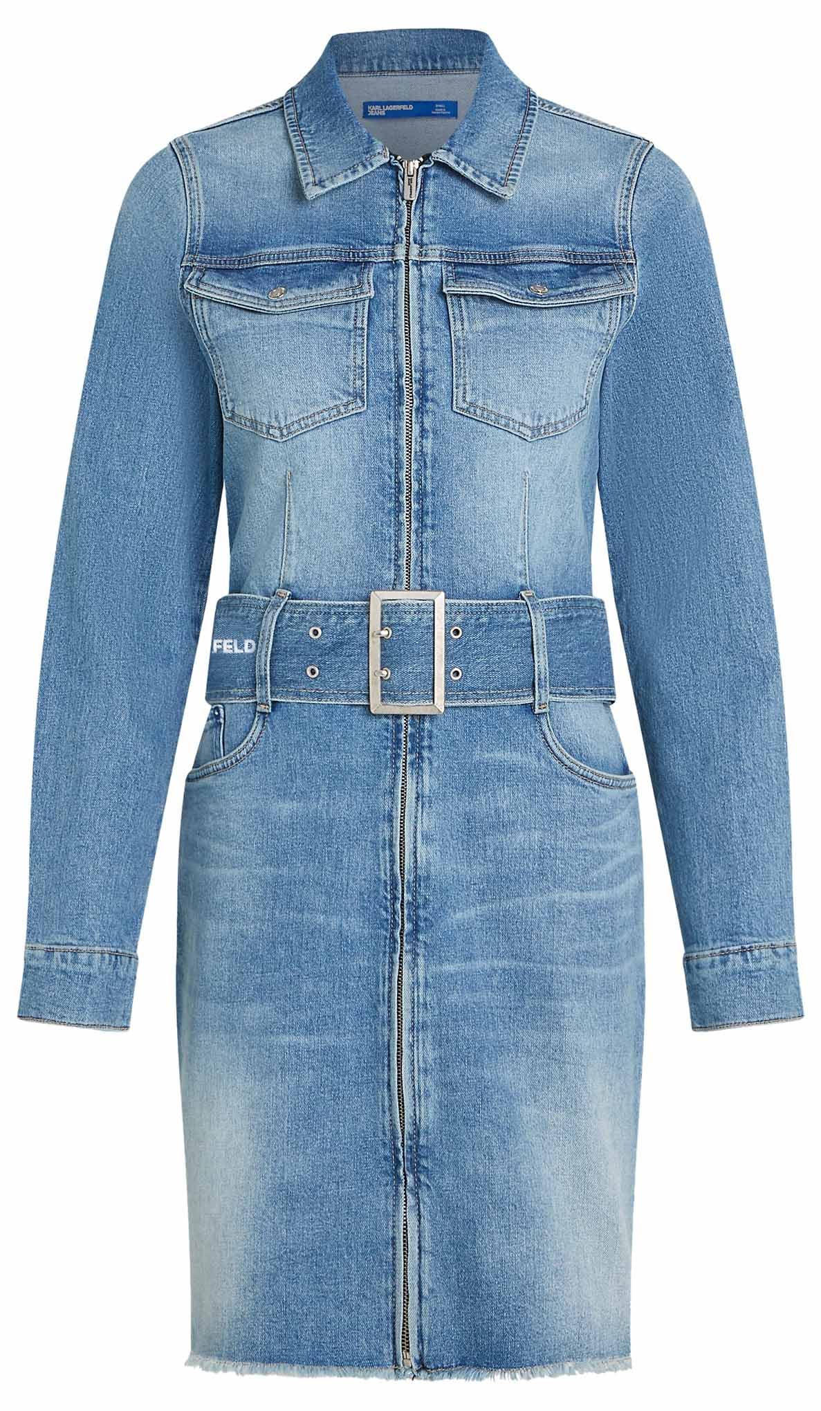 Karl Lagerfeld Jeans, Damska, Sukienka Z Paskiem, Regular Fit