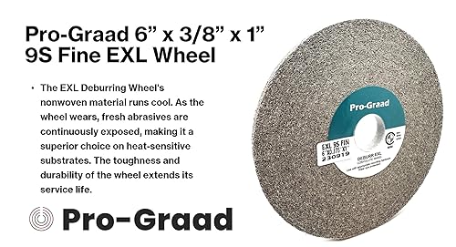 Miniatura 25 de EXL 09549 - Rueda de desbarbado, 6 x 1 pulgada x 1 pulgada fina, carburo de silicio, rueda de desbarbado, acabado y pulido de metal, convoluto, 09549