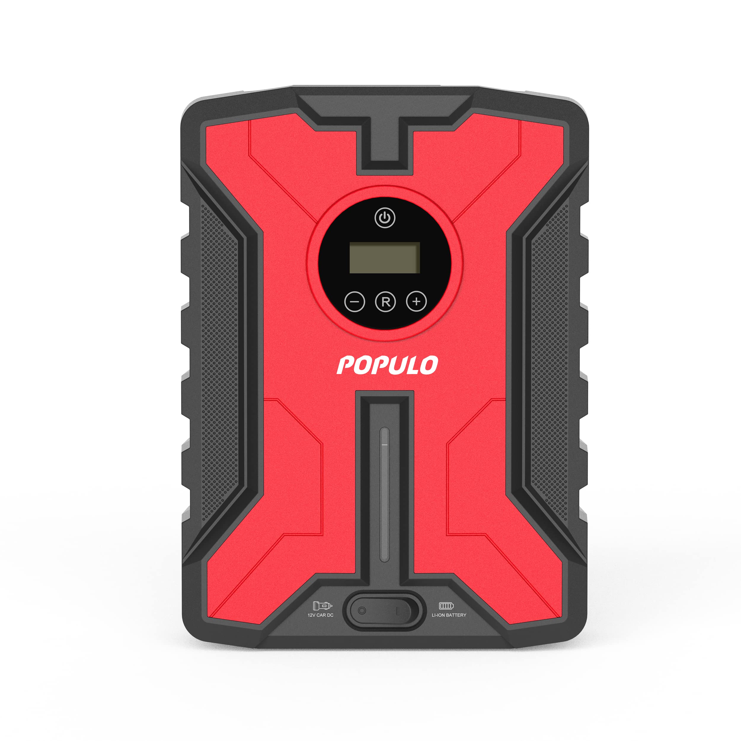 Dual-Power Cordless Tire Inflator Portable Air Compressor, Rechargeable Battery Powered Tire Pump with USB Charge, 150PSI 12V Car DC Electric Air Pump with Digital Pressure Gauge for Car, Bike, etc