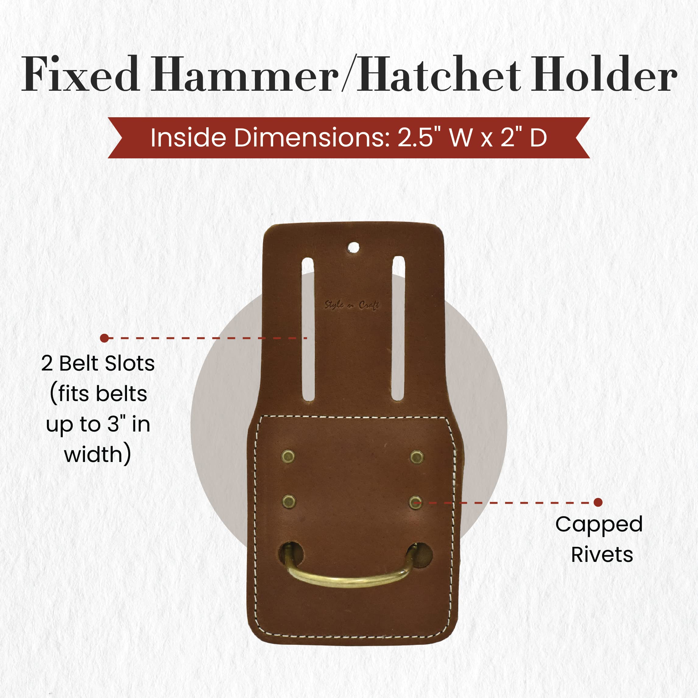 Leather Hammer & Hatchet Holder - Durable & Secure -3 Leather Hammer & Hatchet Holder - Durable & Secure -3
