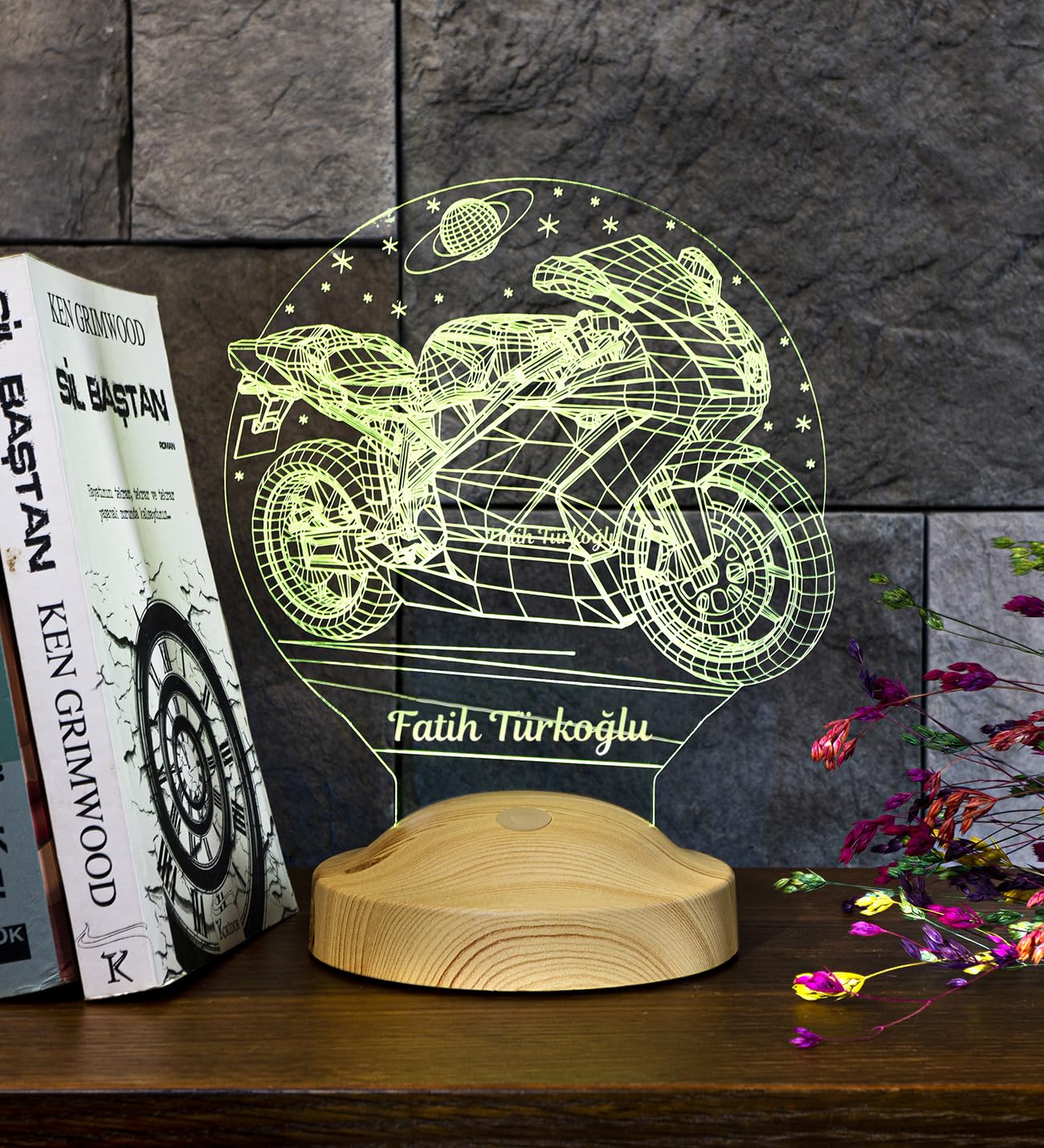 Racing Motosiklet Motor Hayranlarına Hediye 3D Led Lamba, Erkeğe Hediye, Motor GP Kişiye Özel 3 Boyutlu Lamba