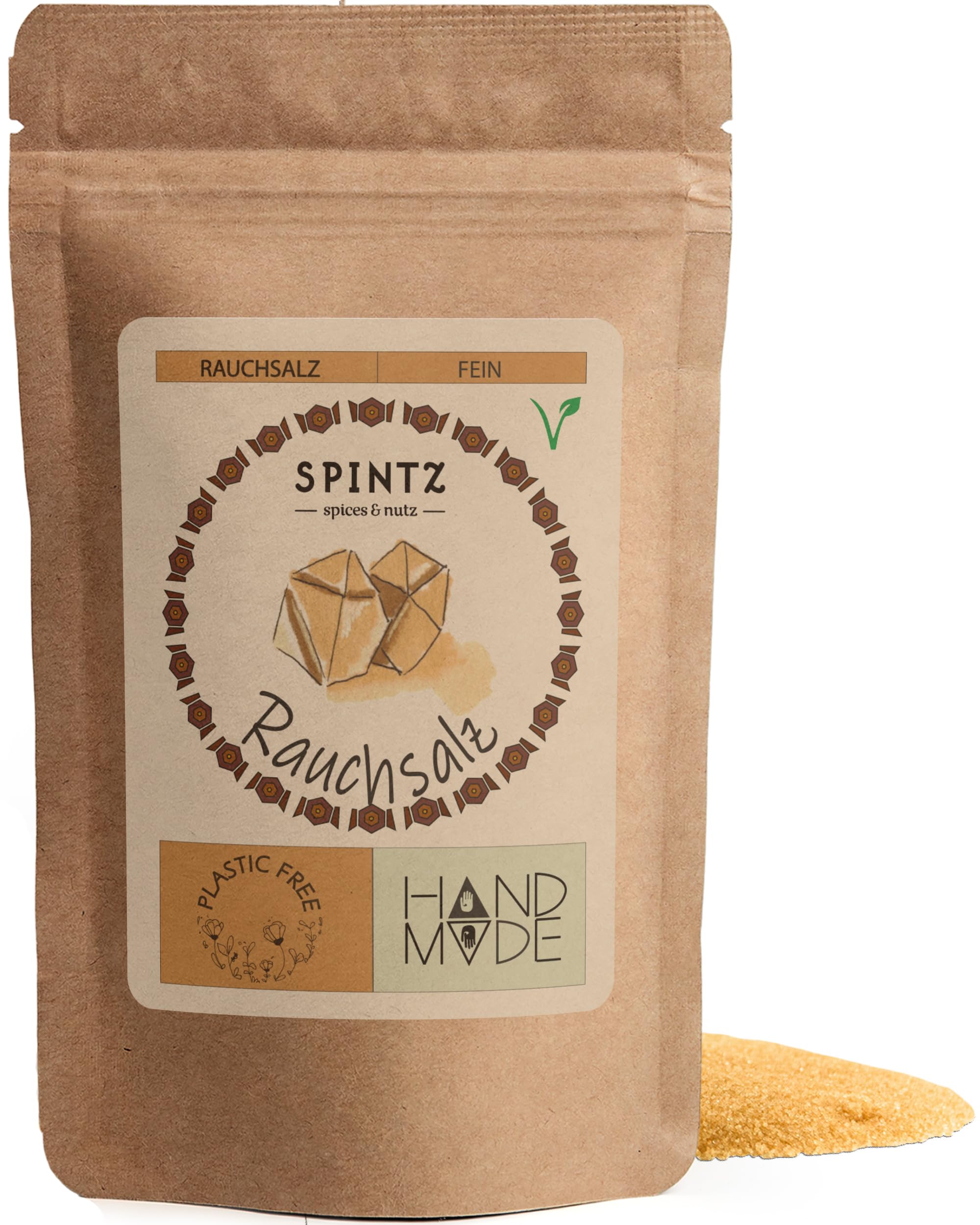SPINTZ® 1000g Rauchsalz | Hickory Rauchsalz | Hickory Smoked Salt | Speisesalz | Geräuchertes Salz | ideal für vegane Ernährung | würzig intensives Rauch Salz | plastikfrei verpackt