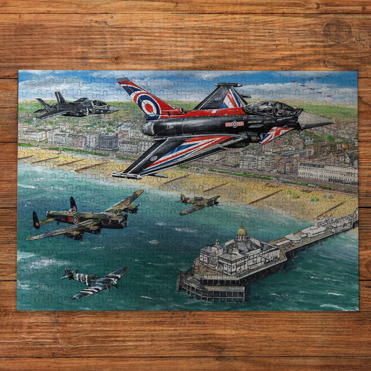 Gibsons Airshow Over Eastbourne 500 Piece Jigsaw Puzzle for Adults, RAF Aircraft Display Artwork by Matthew Emeny - Image 2