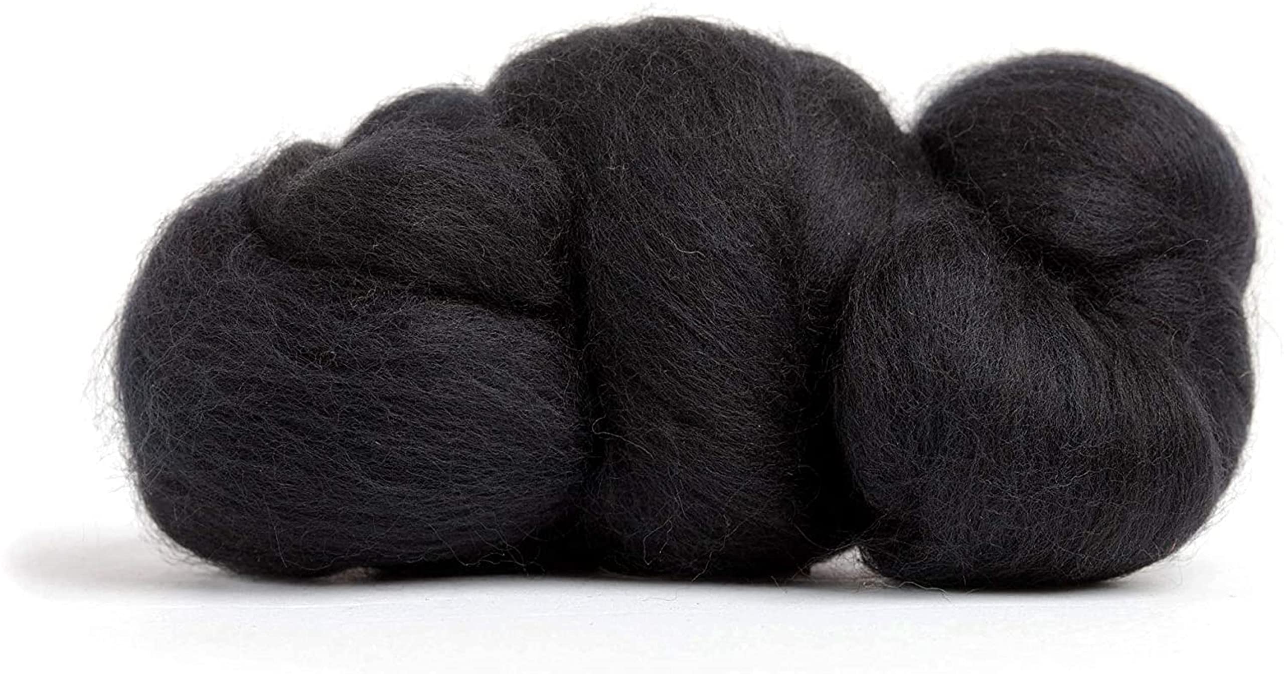 Revolution Fibers Merino Wool Roving | Premium Combed Wool Top | 22 Micron, Perfect for Felting Projects, Spinning, Wall Hangings and Tapestry (Raven)
