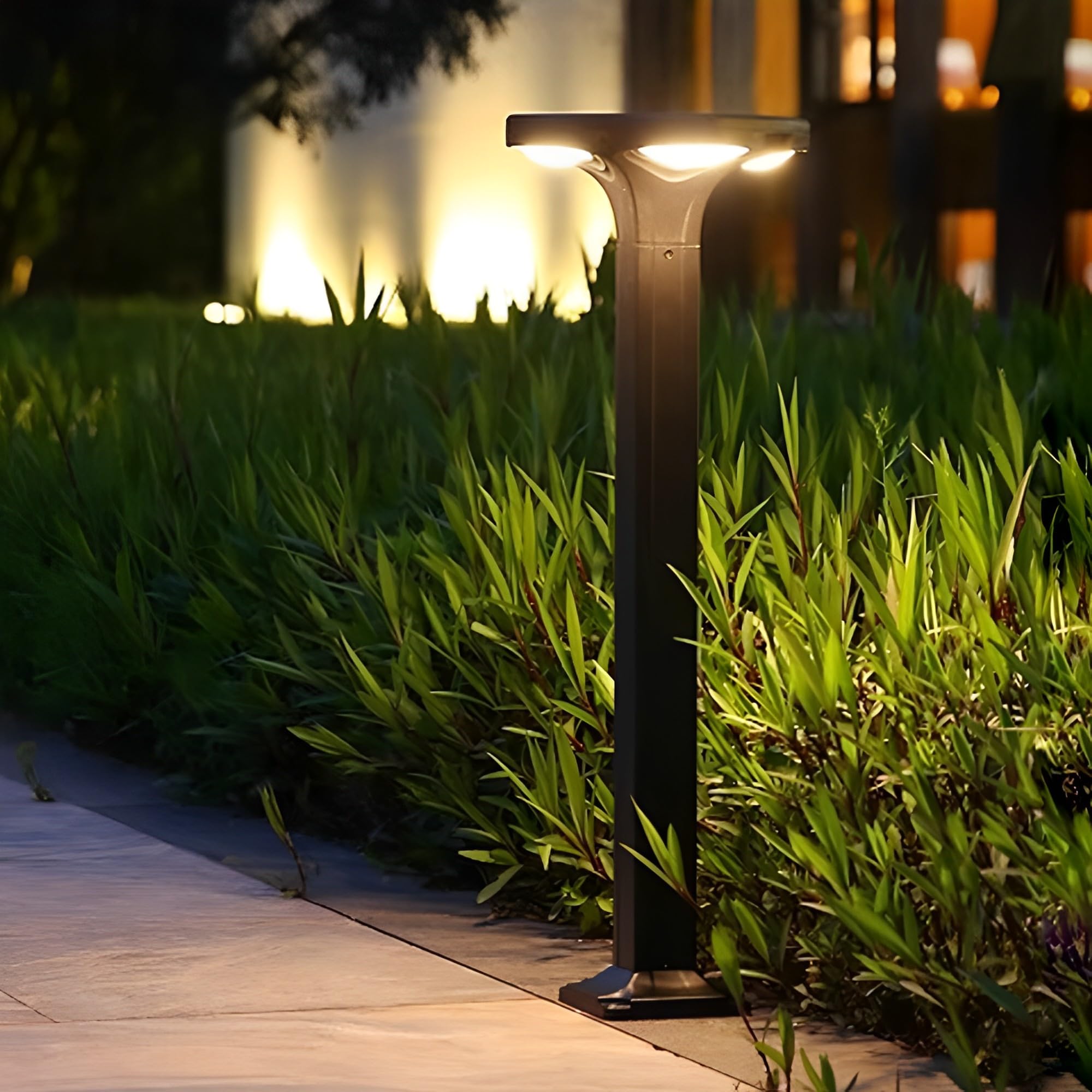 HELCEKOU Modern Led Pathway Light Aluminum Landscape Path IP65 Waterproof LED Walkway Lights Outdoor Bollard Lighting Hardwired for Lawn Patio Courtyard Driveway Decoration