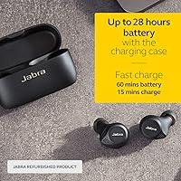 Vista 2 de Auriculares inalámbricos Jabra Elite 75t con asistente de voz, color negro, con estuche de carga (renovados)