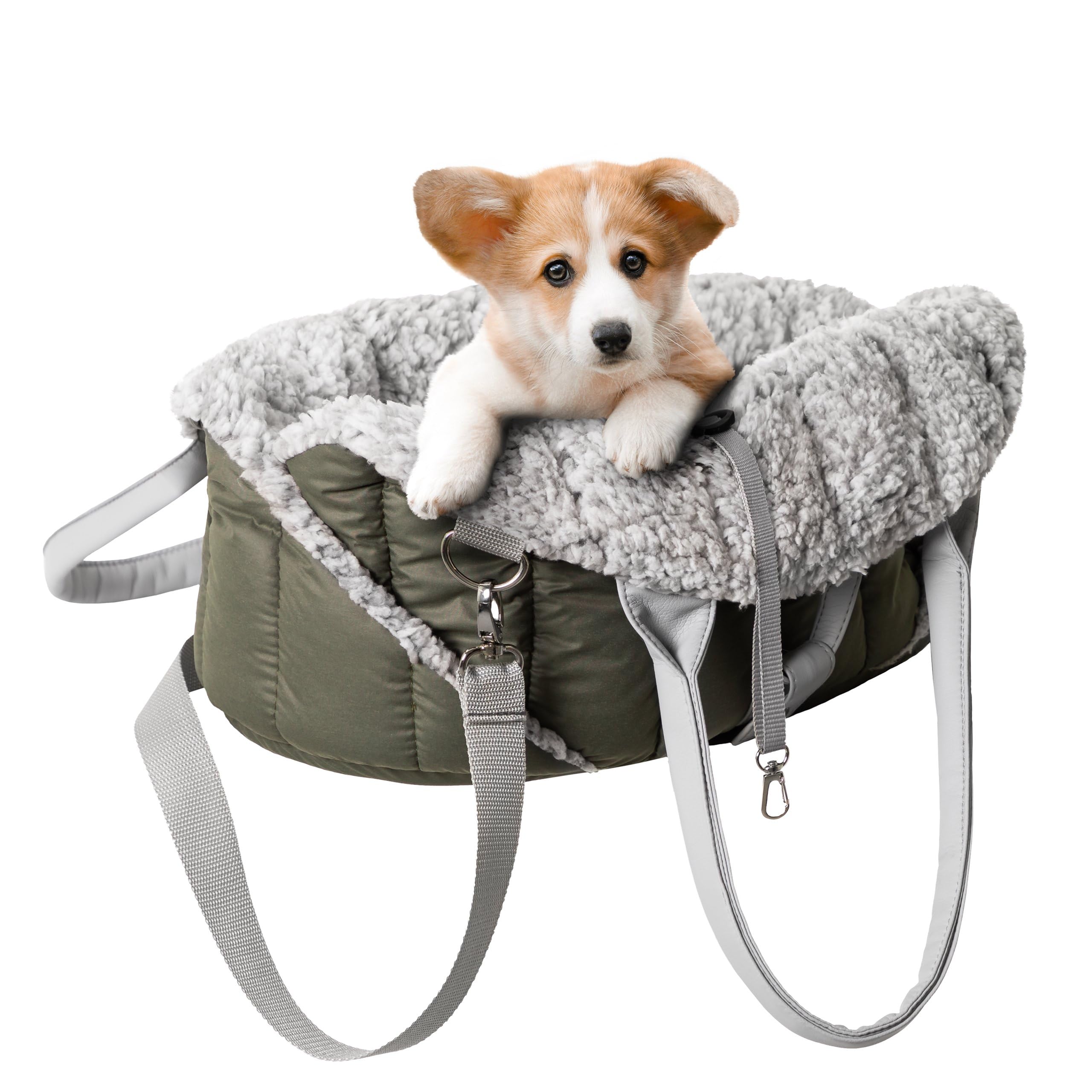 Transporttas voor honden en katten - Tas voor onderweg, Dog Carrier - Schoudertas voor huisdieren met elastiek met karabijnhaak, tot 5 kg, donkerblauw
