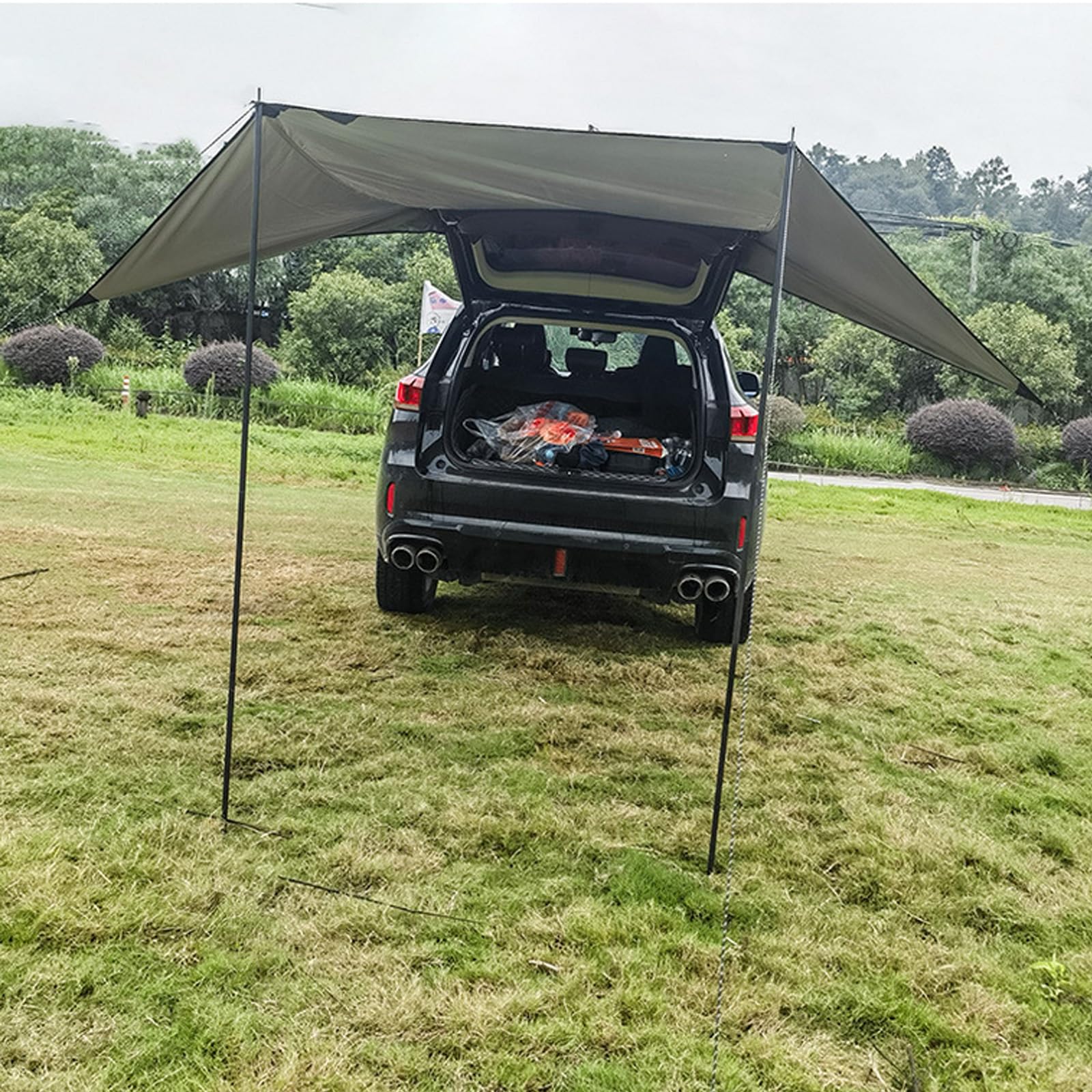 Universal Auto Markise, Sonnenschutz Auto Seitenmarkise Camping Markise für Auto, SUV, LKW, Wohnmobilen, 380 X 280 cm
