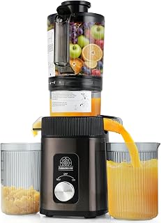 Cold Press Juicer - 34oz Juicer Machines with 4.3" Wide Feed Chute, Slow Masticating Juicer for Fruits and Vegetables, 99% High Juice Yield, Reverse Function, Dishwasher Safe