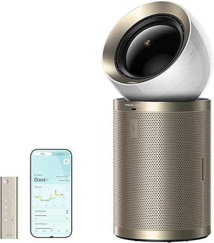 Dreame Purificador de aire inteligente PM20 para habitación grande del hogar, limpia 7,534 pies cuadrados en una hora con 4 filtros, Oulets de aire