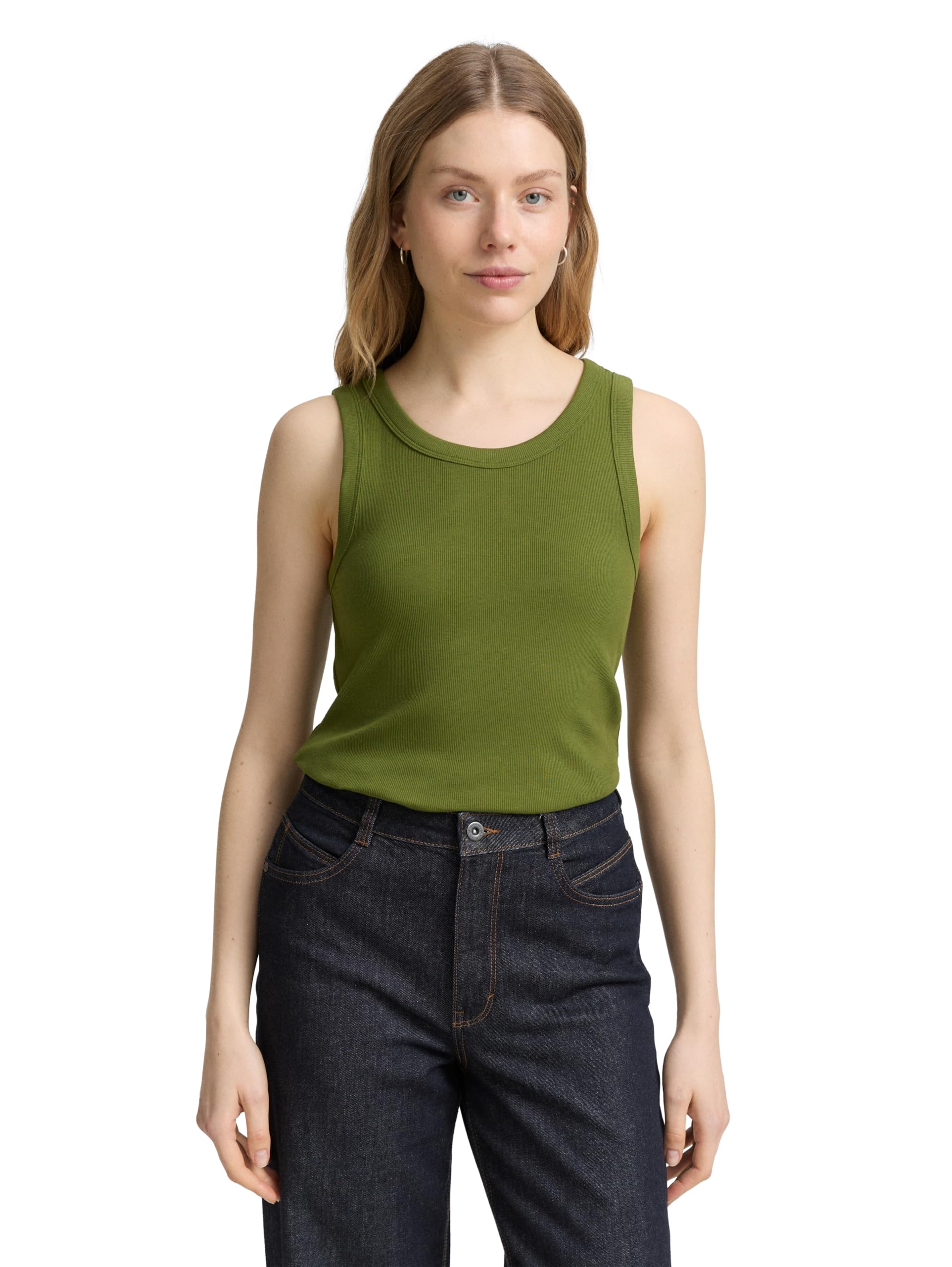 Tom Tailor Damen Top mit Rippstruktur