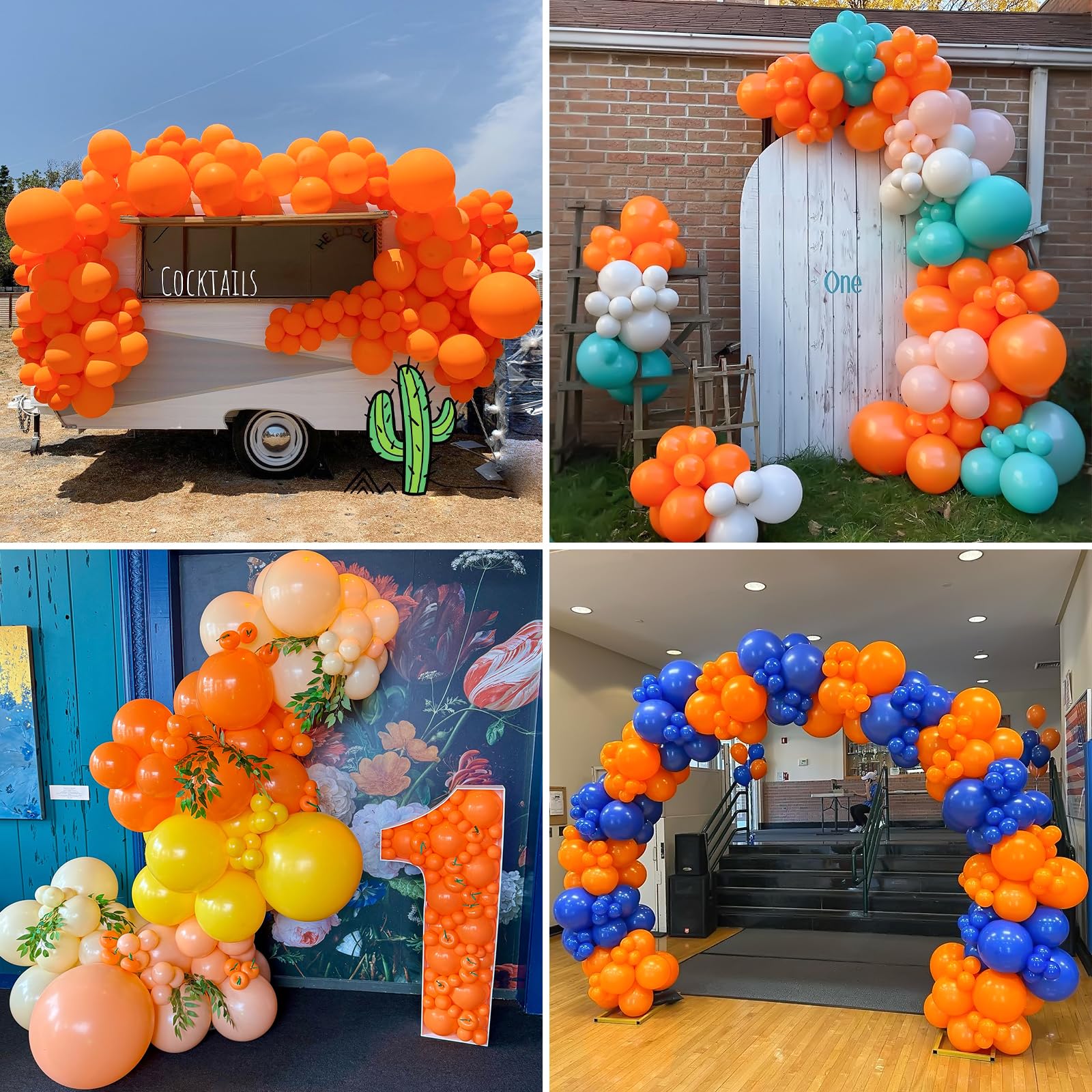 Unisun Palloncini Arancioni, 130Pezzi Palloncini Arancioni Kit Arco Ghirlanda, 5/10/12/18Pollici per Donne Ragazze Matrimonio Compleanno Festa Baby Shower Halloween Anniversario