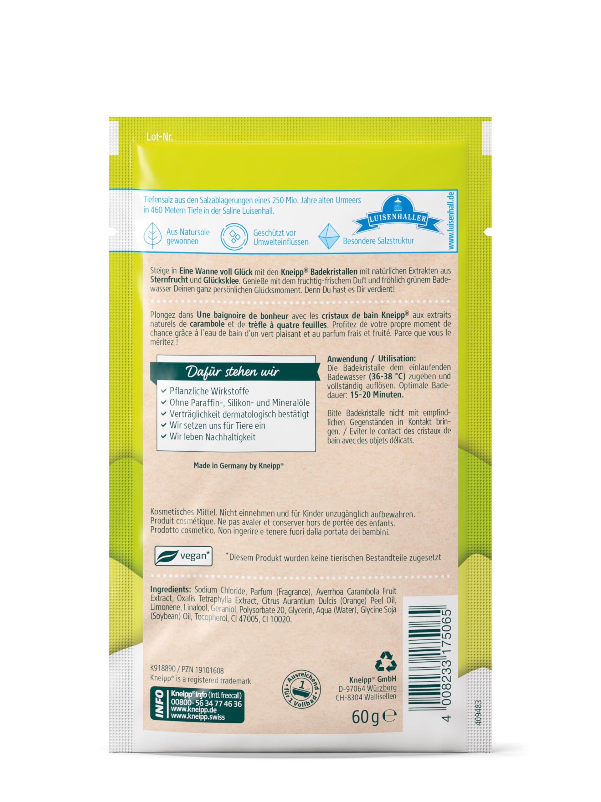 Kneipp Kryształy Kąpielowe, Wielokolorowy, 60 g