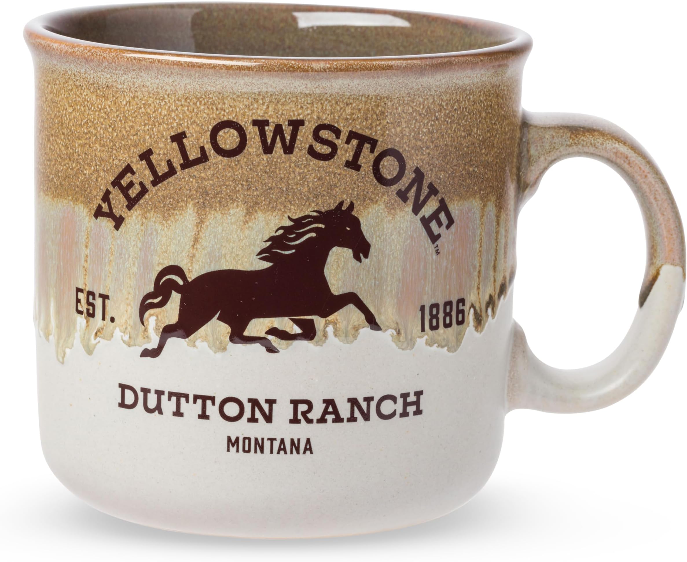 Silver Buffalo Yellowstone Dutton Ranch Silo Reactive Glaze Ceramic Camper Mug, 20 Ounces