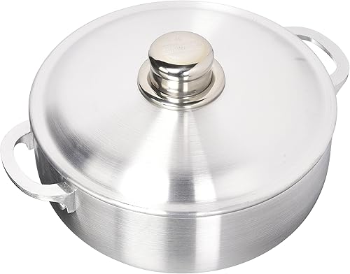 Miniatura 4 de Uniware Caldero de aluminio de calidad estupenda/olla común con tapa de aluminio, grosor 0.118 in, 1.7 QT