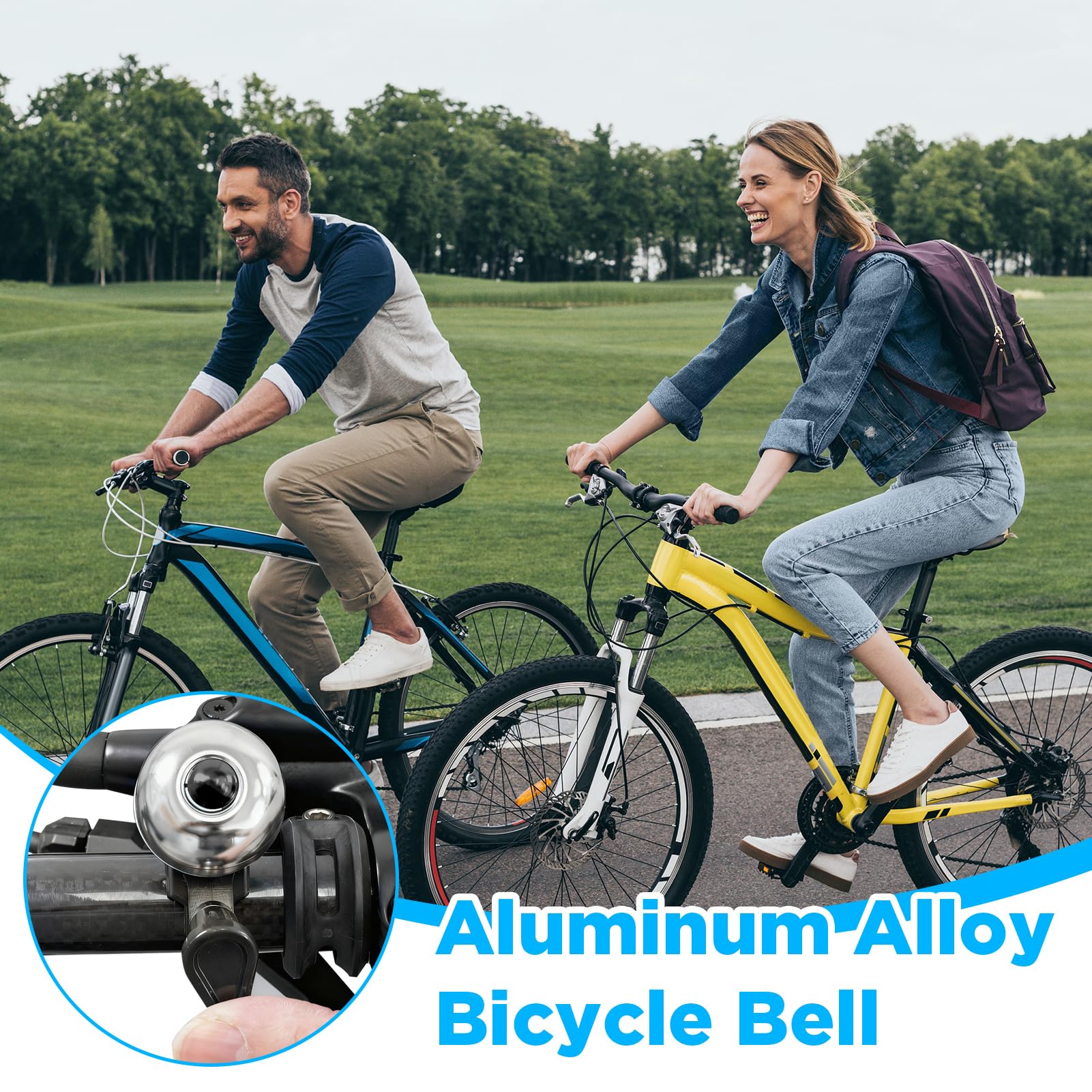 Mini timbre de bicicleta de liberación rápida, fácil instalación con bridas para manillar de hasta 35 mm, minicampana de aluminio para bicicleta, bicicleta de montaña, bicicleta eléctrica, bicicleta