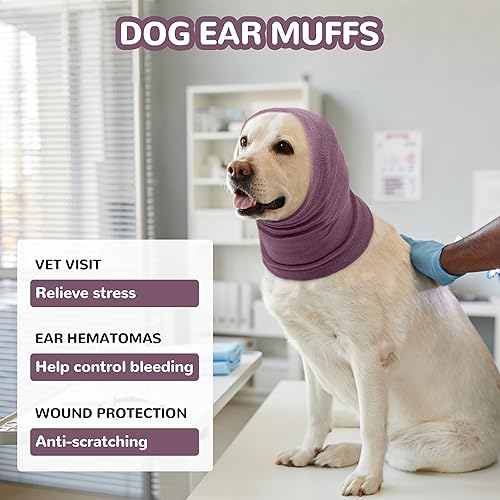 Miniatura 2 de PUMYPOREITY Sudadera con capucha calmante para perros, cubierta para las orejas de perro para aliviar la ansiedad, orejeras para hematoma
