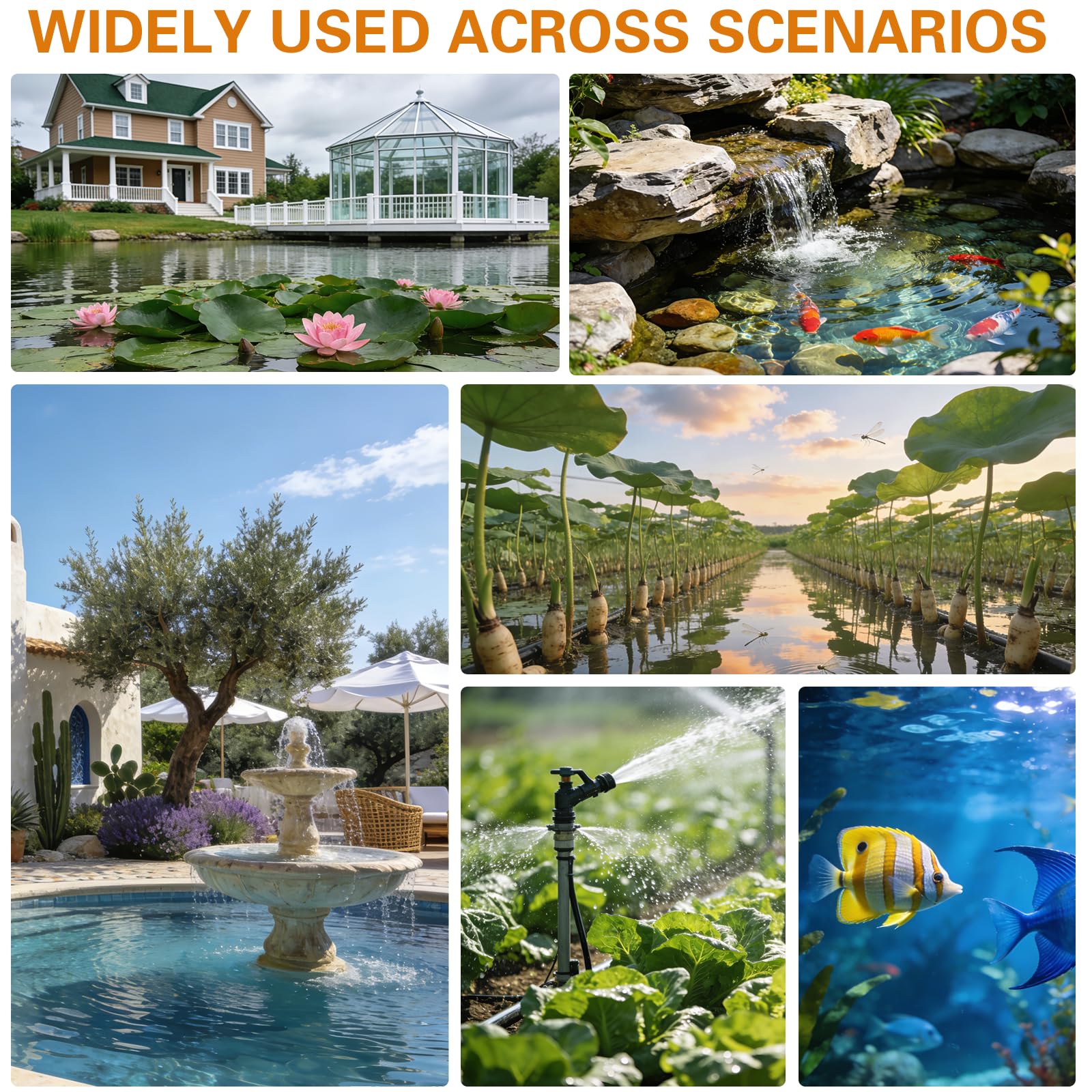 300W Energieeffiziente Teichpumpe, 11000 L/H - Ultra-leise, ideal zur Algenbekämpfung und für kristallklares Wasser in Gartenteichen, Wasserfällen, Springbrunnen und Bächen, Pond pump