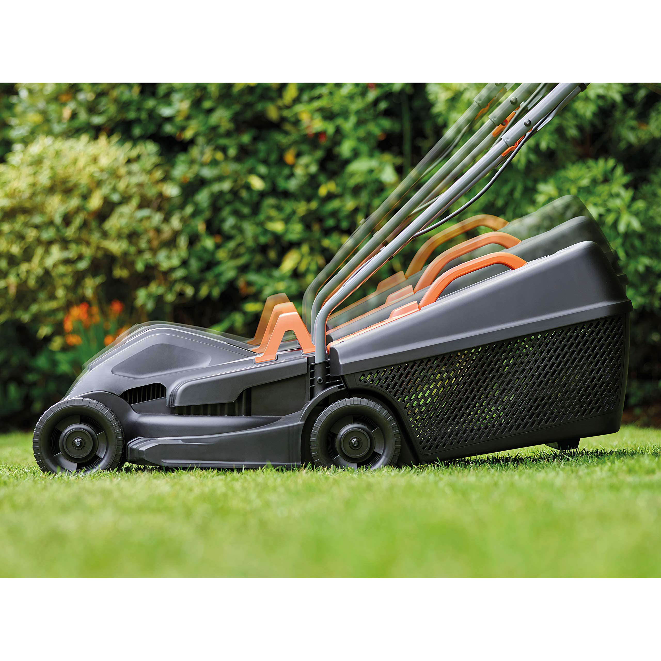 BLACK+DECKER BEMW351GL2-QS Tondeuse à Gazon 1000W 32cm 3 Hauteurs de Coupe Coupe-Bordures 250W 23cm Automatique Noir