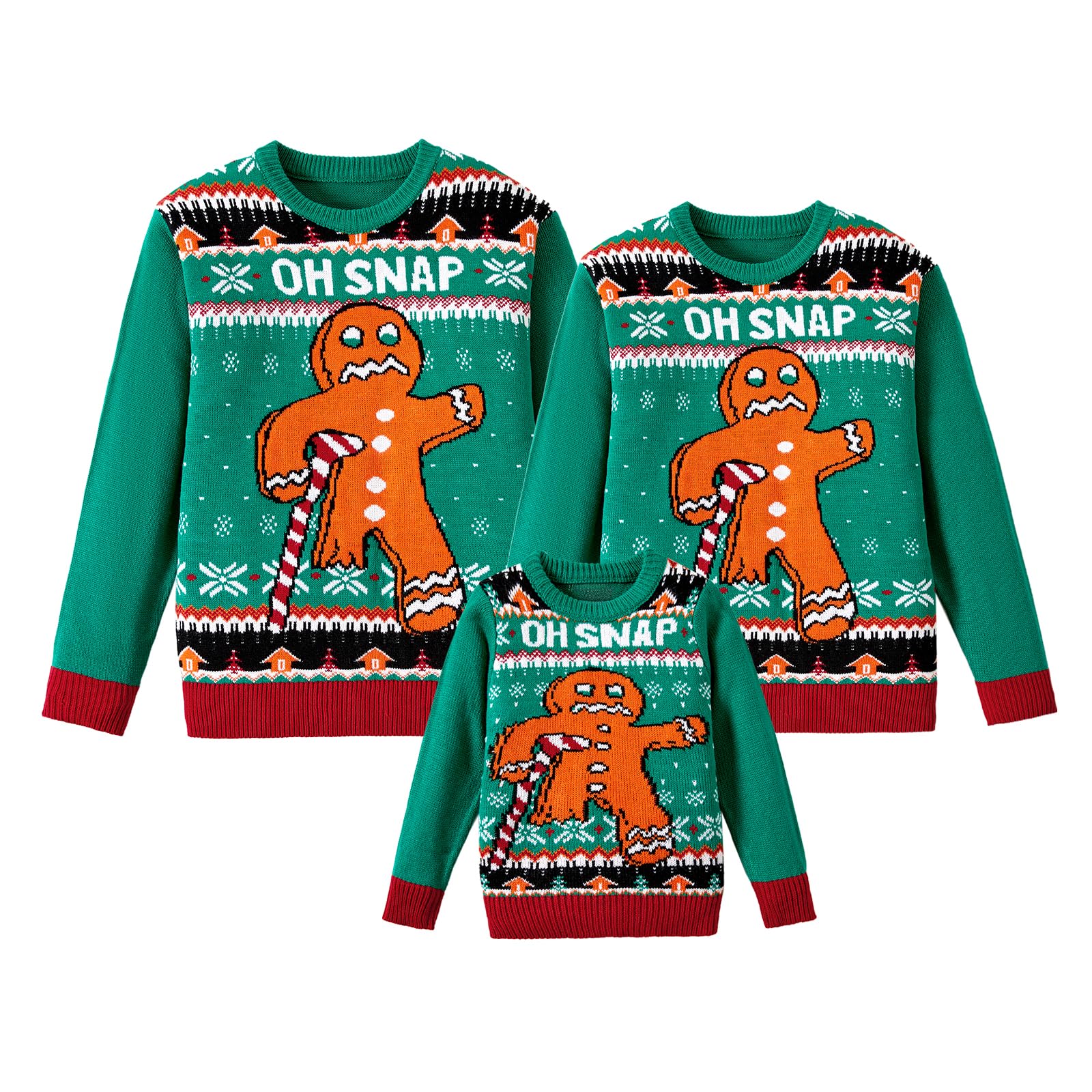 IFFEI Ugly Christmas Sweater for Women Men Kids Cute Family Matching Pullover Knit Jumpers for Holiday Party