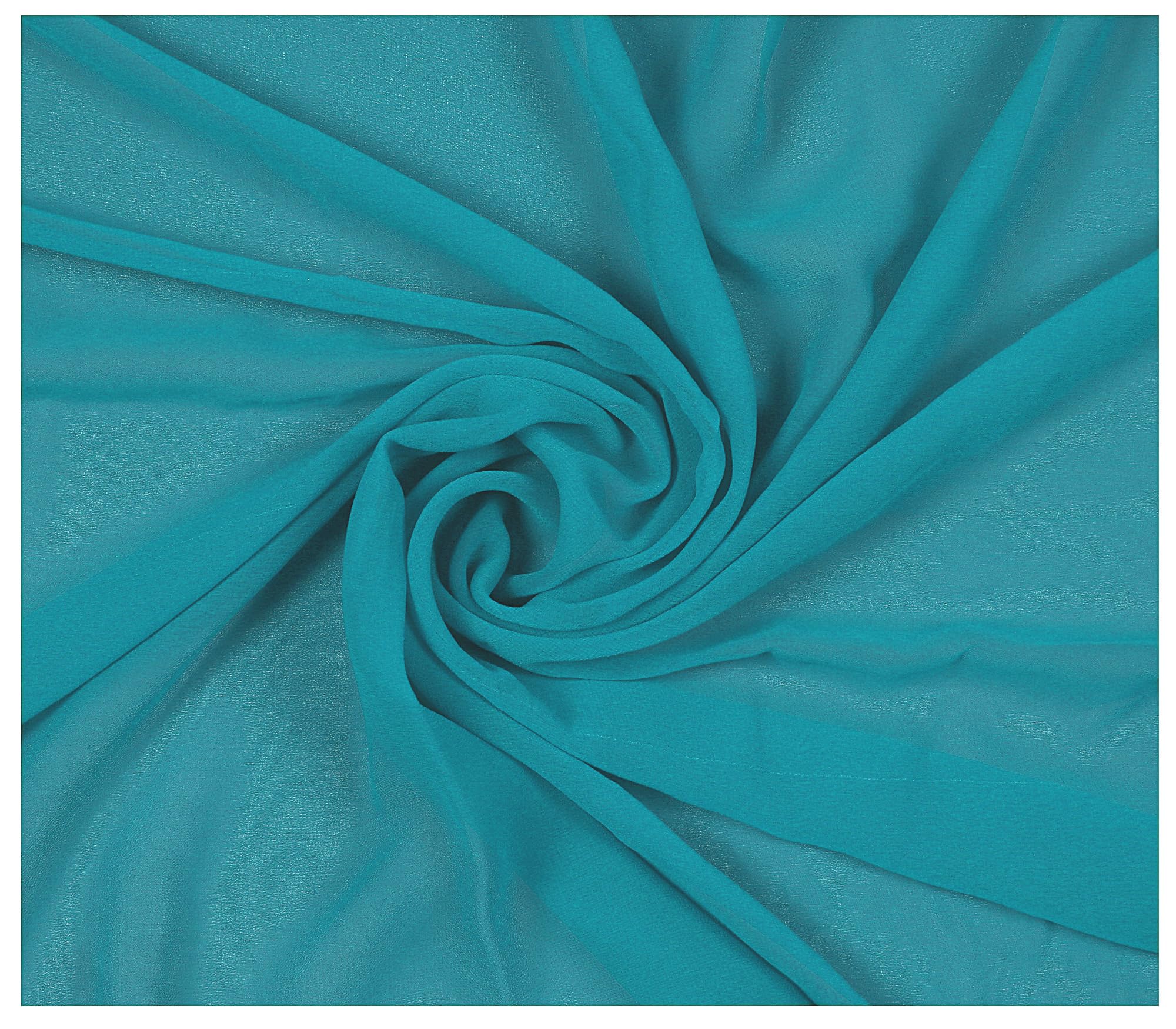 VDS Chiffon Fabric - 30 Yard - 45" Wide Lightweight Sheer Material for Sewing, Arch Draping Décor – Soft Flowing Cloth for Dresses, Scarves, Wedding Backdrop, Event Décor, Crafts & DIY - Peacock Blue