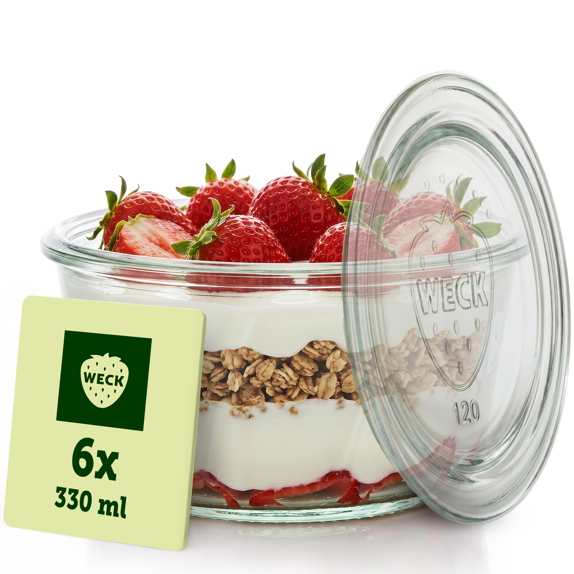 WECK – Bocal en Verre pour Kouglof et Autres Desserts – 330 ml – Lot de 6