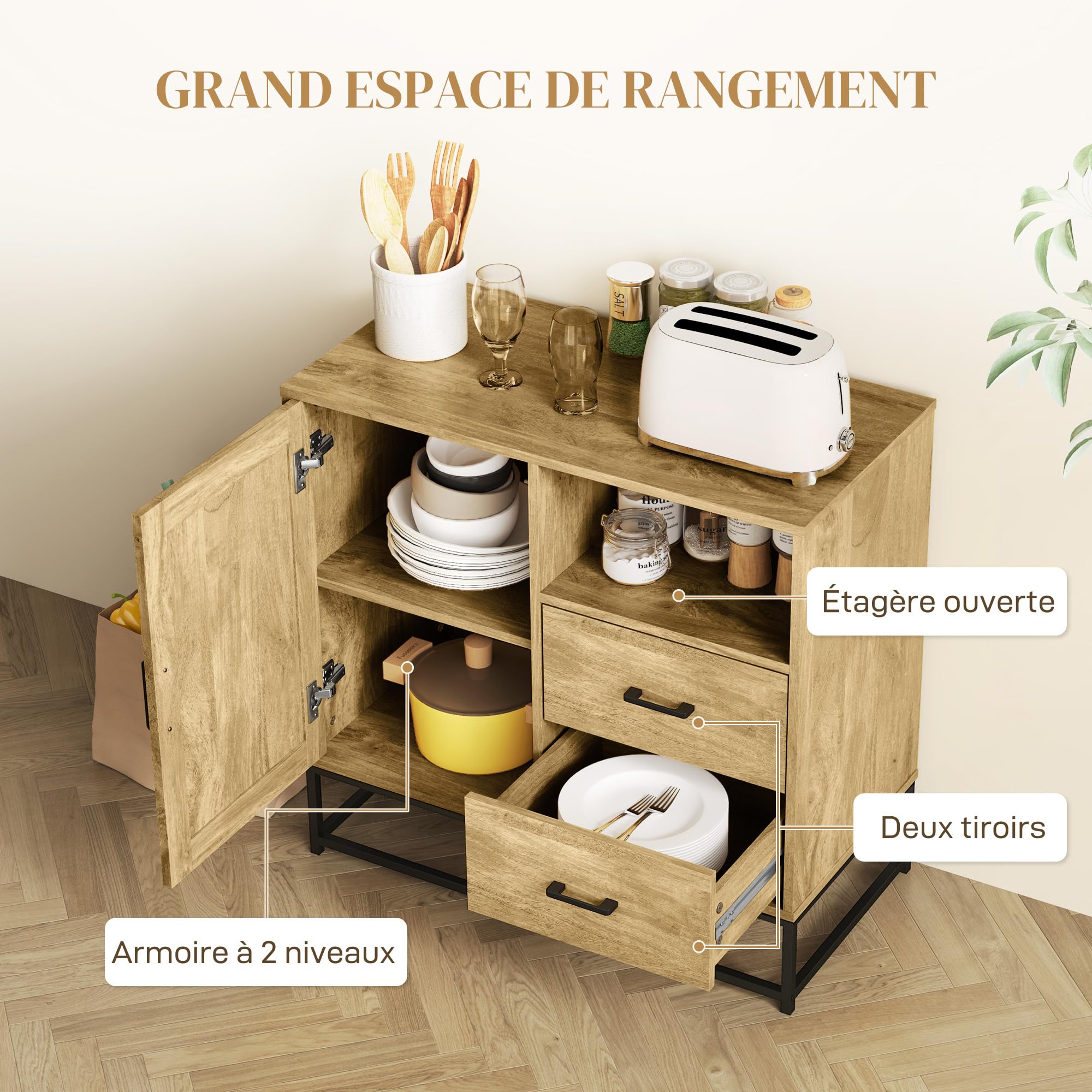 Dressoir Casares geribbeld type C kopen