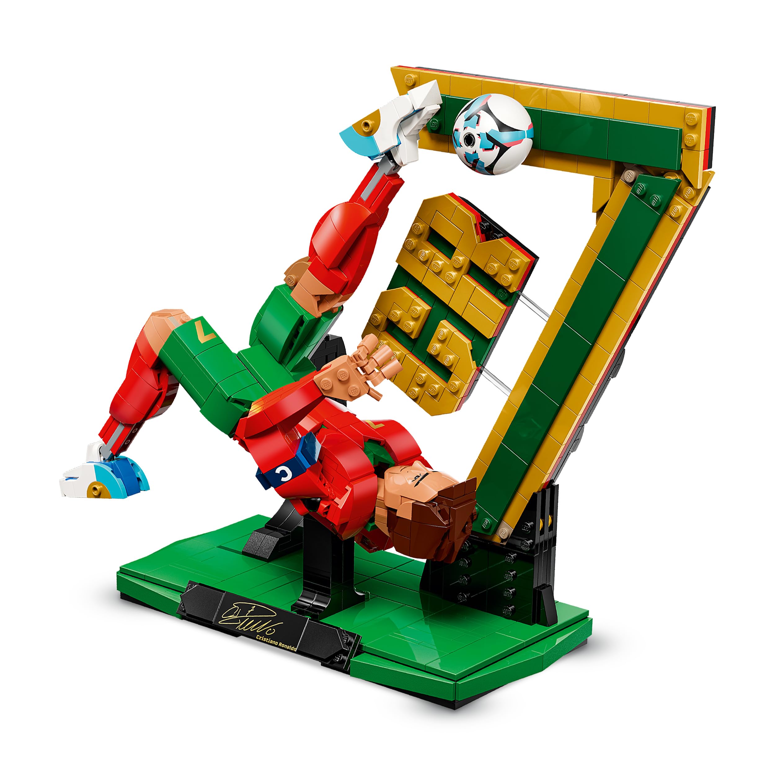 LEGO Editions Cristiano Ronaldo – Leggenda del Calcio Giocattolo - Kit Modellismo Action Figure 3D da Esposizione - Decorazione Cameretta -Regalo per Bambini e Bambine da 12 Anni e Fan Adulti - 43016