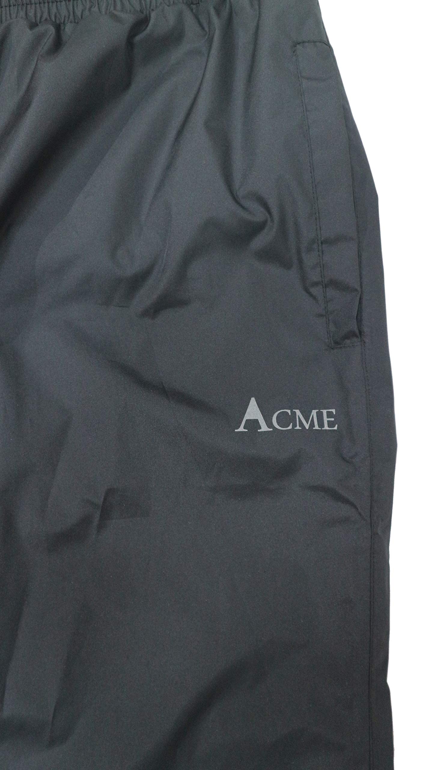 Acmelogy Rain Pants, 100% Waterproof, Breathable, Taped Seam, 10000mm/3000gm (6, Black)