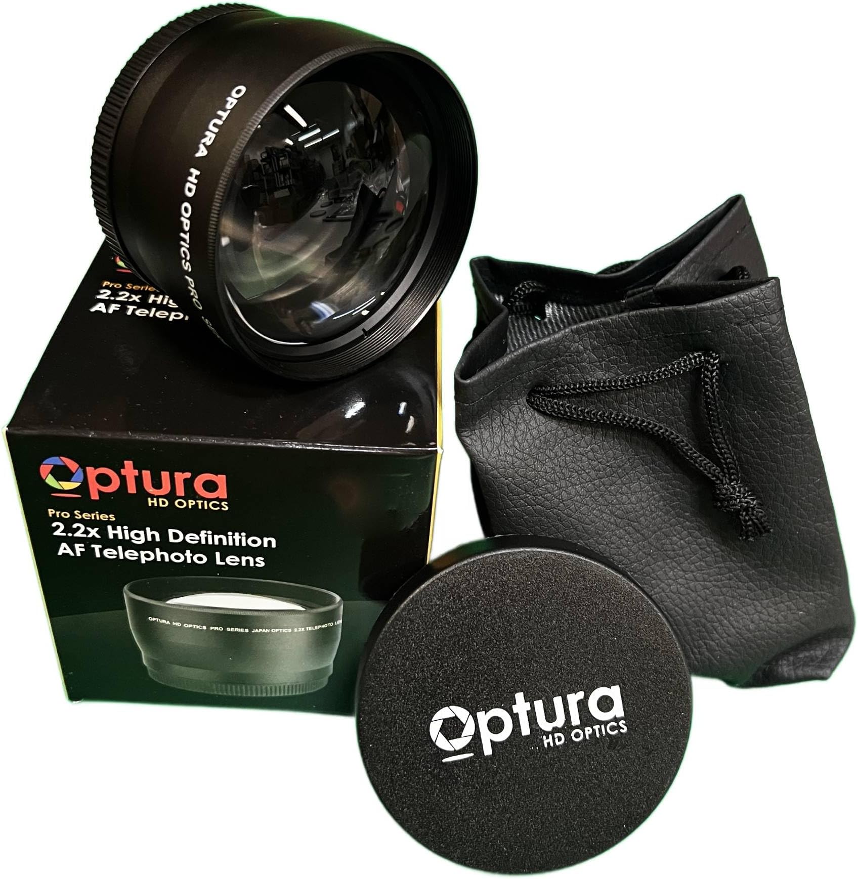 58mm OPTURA HD OPTICS 2.2X Telephoto Lens for Canon Rebel T3, T3i, T5, T5i, T6, T6i, T7i, EOS 80D, EOS 77D Cameras with Canon EF-S 18-55mm f/3.5-5.6 is II, is STM Lens