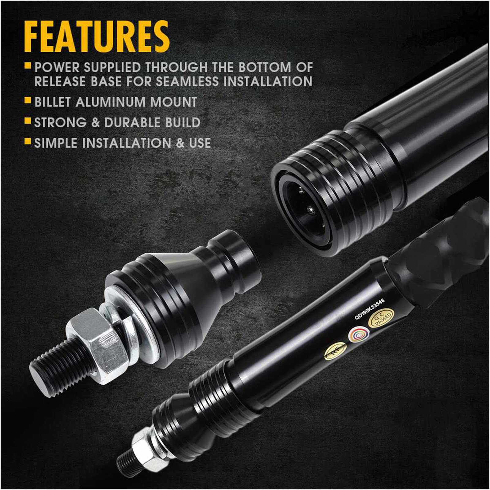 2 luces de látigo LED RGB en espiral de 3 pies con control remoto, luz de persecución/baile, látigos de antena iluminados de advertencia todoterreno, 366 modos para Can-am ATV UTV RZR Polaris Dune Bug