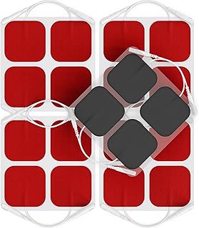 AUVON TENS Unit Pads 2"X2" 20 Pcs, 3rd Gen Latex-Free Replacement Pads Electrode Patches with Upgraded Self-Stick Performance and Non-Irritating Design for Electrotherapy (Red)